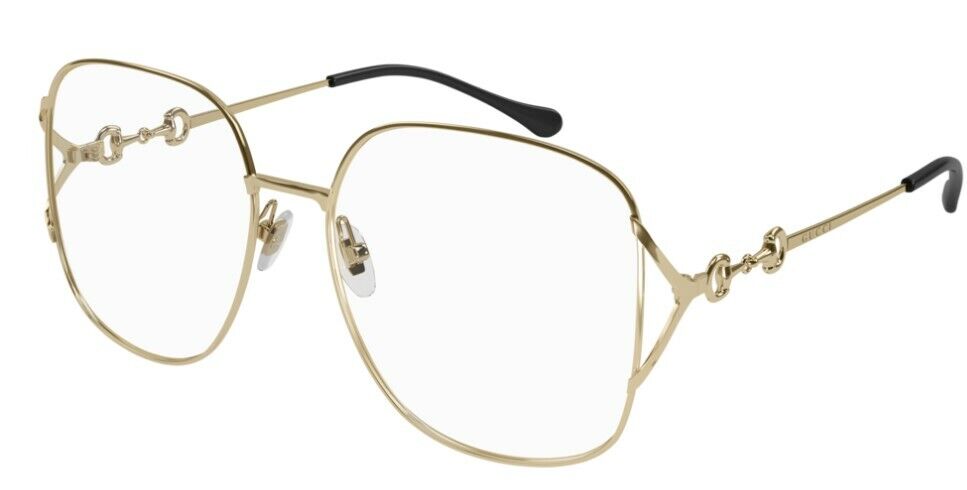 Gucci GG 1019O 001 Gold Metal  Oversized Square Women Eyeglasses