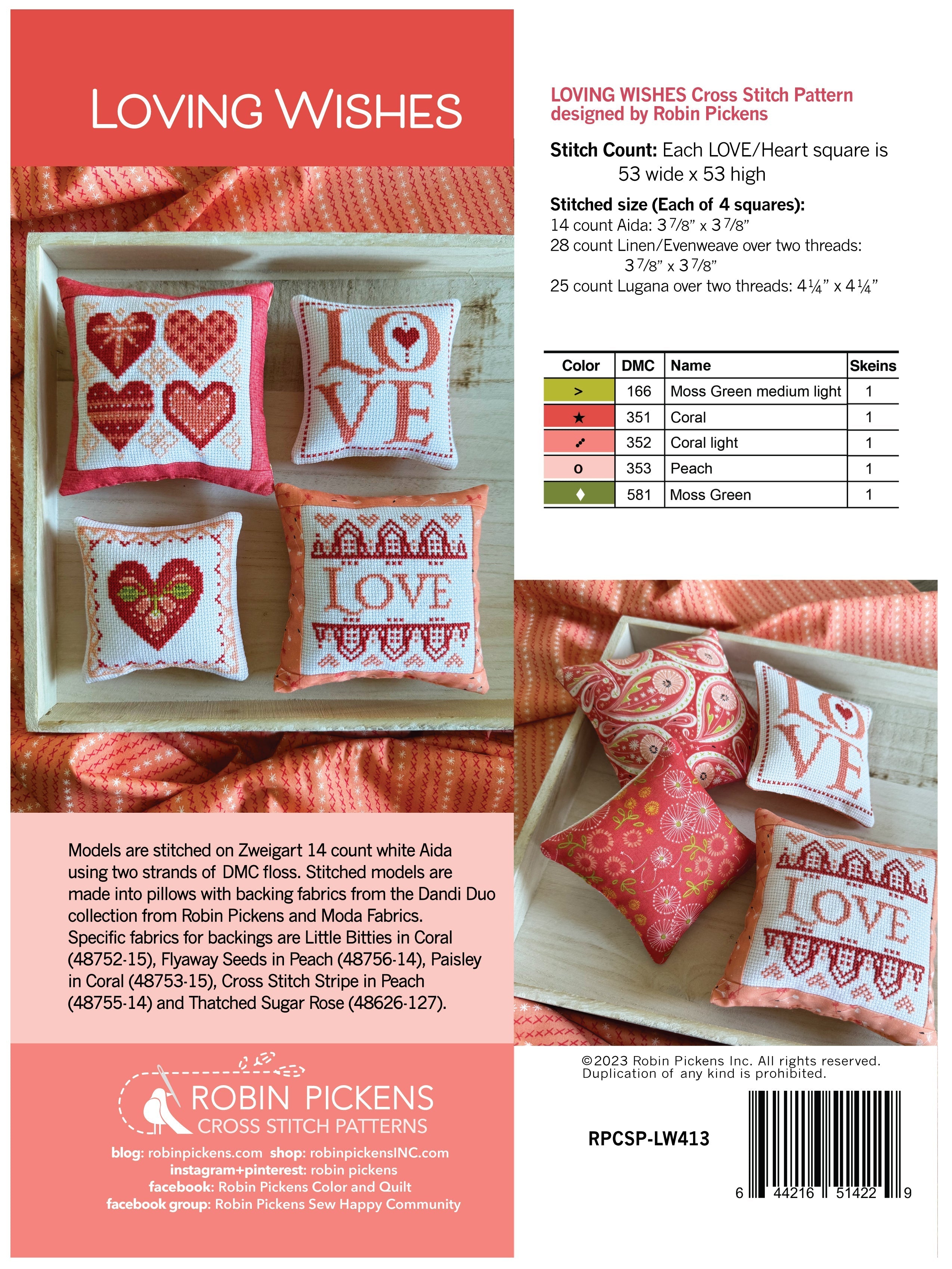 Beautiful Cross Stitch Pattern for Loving Wishes - DIY Embroidery Kit for Home Decor, Gifts & Craft Projects