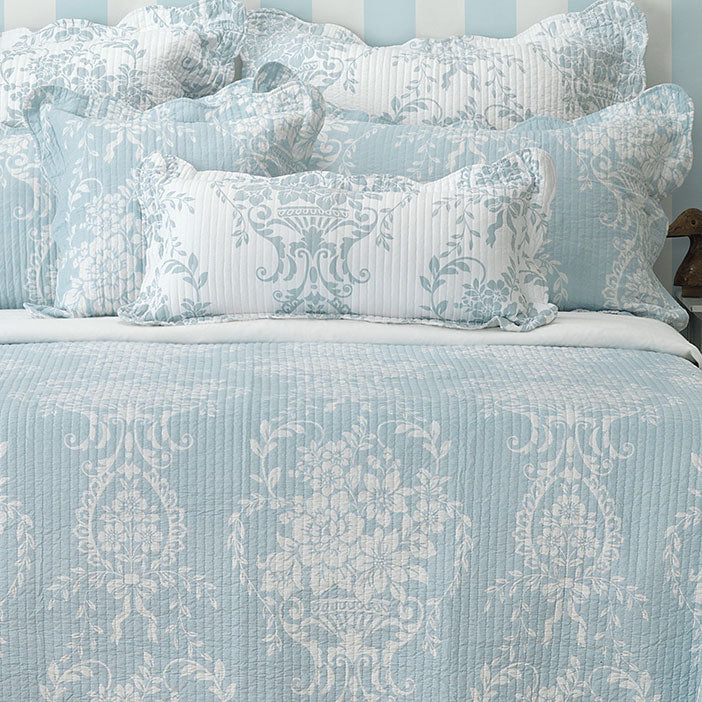Florence Blue King Size Bedspread Set - Luxury Soft Bed Cover for Master Bedroom | Perfect for Home Decor, Hotel Style Bedding & Cozy Sleep