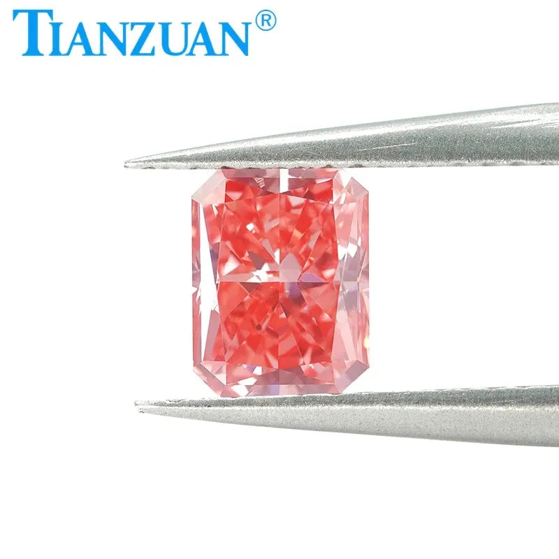 1.212CT Lab Grown CVD Radiant Cut Fancy Vivid Pink Diamond - VVS1 Clarity, 2EX Cut, GEMID Certified Loose Gemstone for Engagement Rings & Fine Jewelry Making