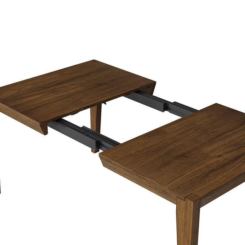 Mid Century Modern Expandable Dining Table - Solid Wood Extendable Table for Small Spaces - Perfect for Dining Room, Kitchen, and Entertaining Guests