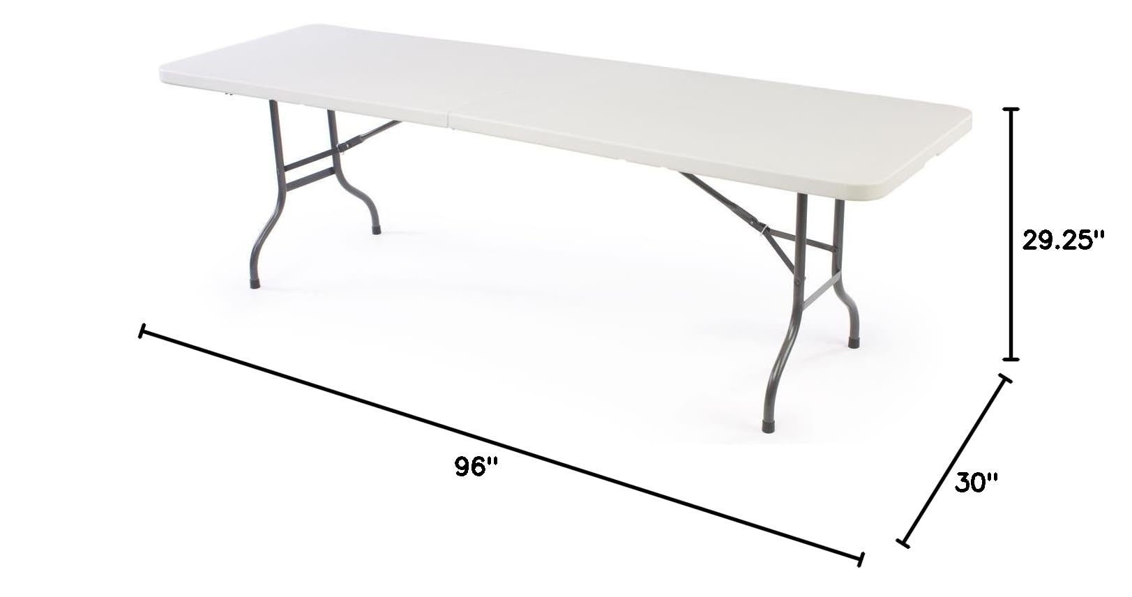 8-Foot Portable Folding Table with Comfort Handle Grip - 29.25