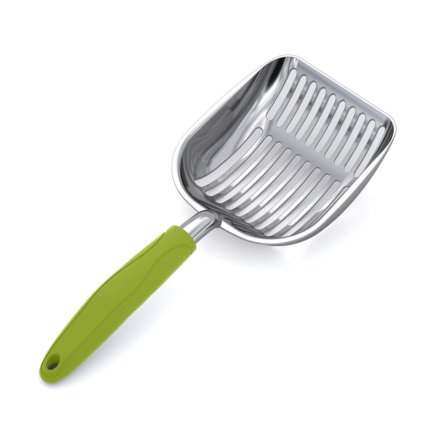Premium WePet Aluminum Alloy Cat Litter Scoop - Heavy Duty Metal Poop Scooper with Deep Shovel & Long Handle for Easy Waste Sifting - Durable Kitty Litter Box Cleaner for Multi-Cat Homes & Large Litter Boxes - Perfect for Daily Cleaning & Odor Control
