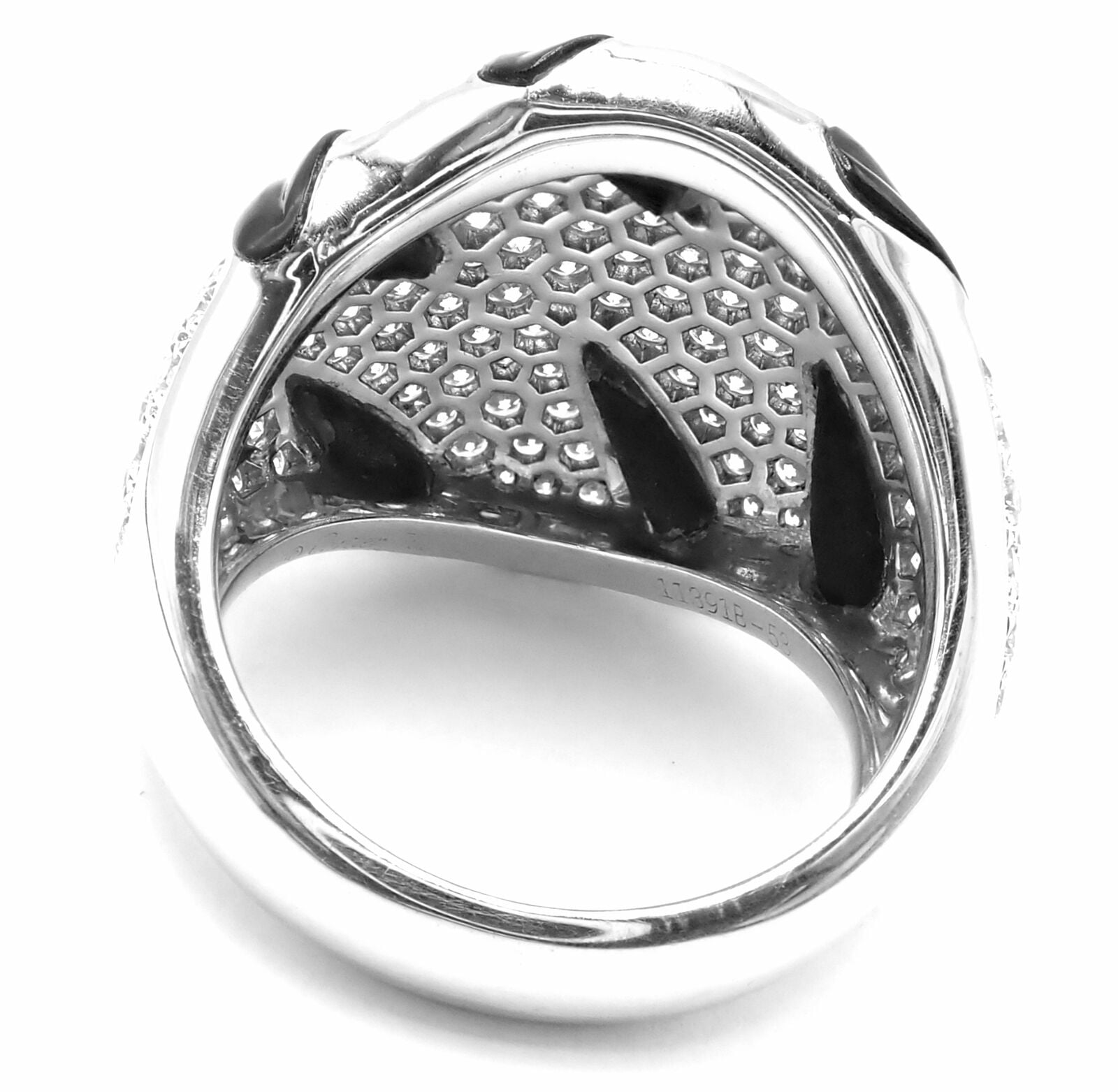 Authentic Cartier Panther Panthere Claw 18k White Gold Diamond Onyx Ring - Size 53 - Luxury Jewelry for Women, Perfect for Weddings, Anniversaries & Special Occasions