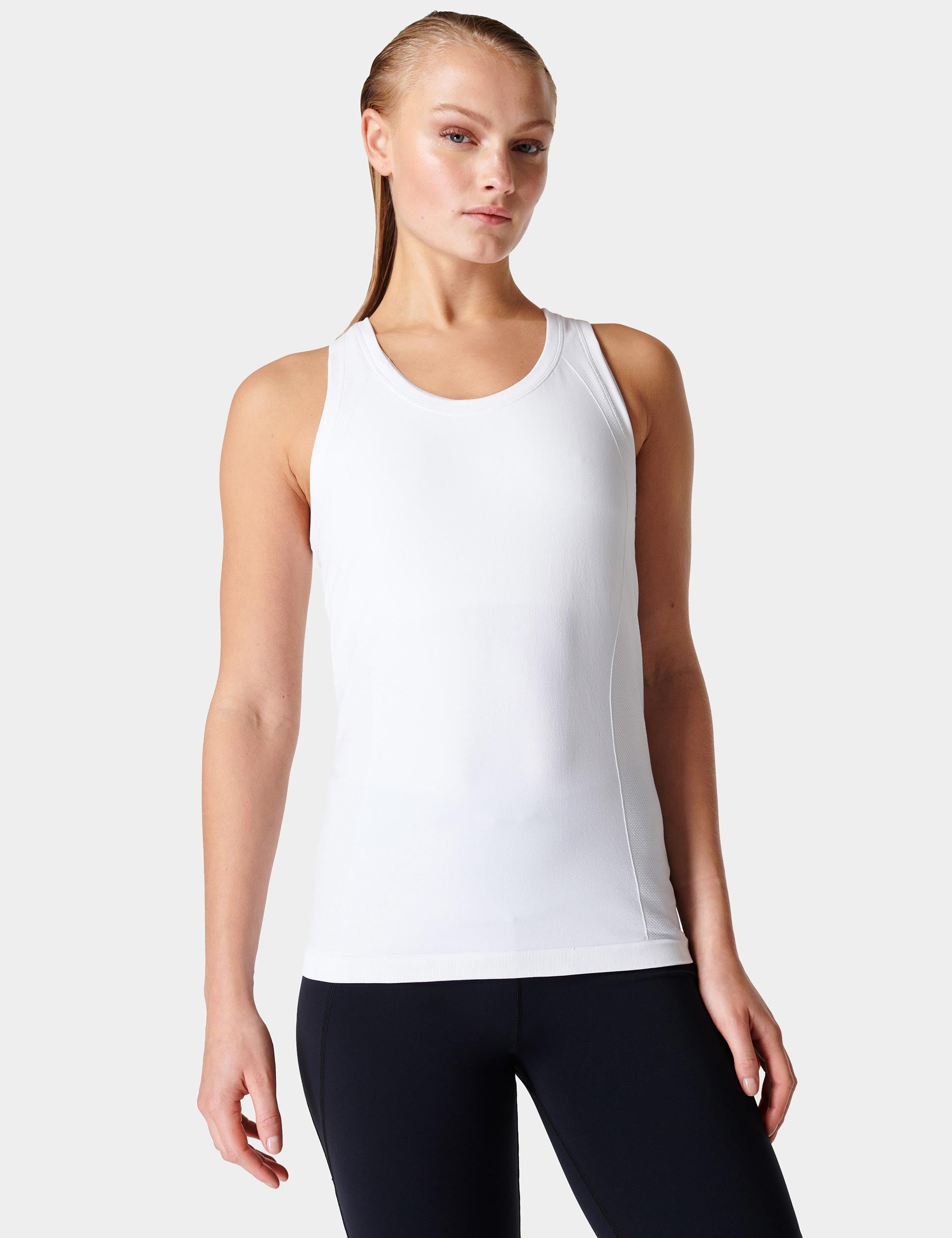 Breathable Seamless Gym Vest for Men & Women - Moisture Wicking Workout Tank Top - White - Perfect for Running, Yoga & Fitness Training