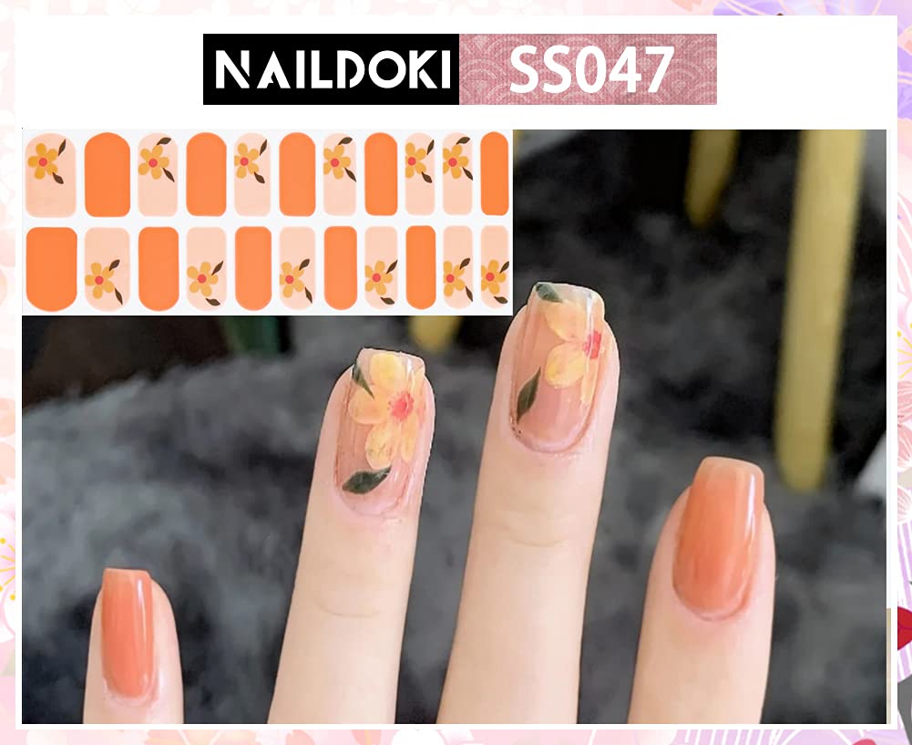 NAILDOKI 3D Nail Stickers - Self-Adhesive Nail Art Decals for Women & Girls | Beautiful Fashion Nail Wraps for Parties, Weddings & Everyday Wear