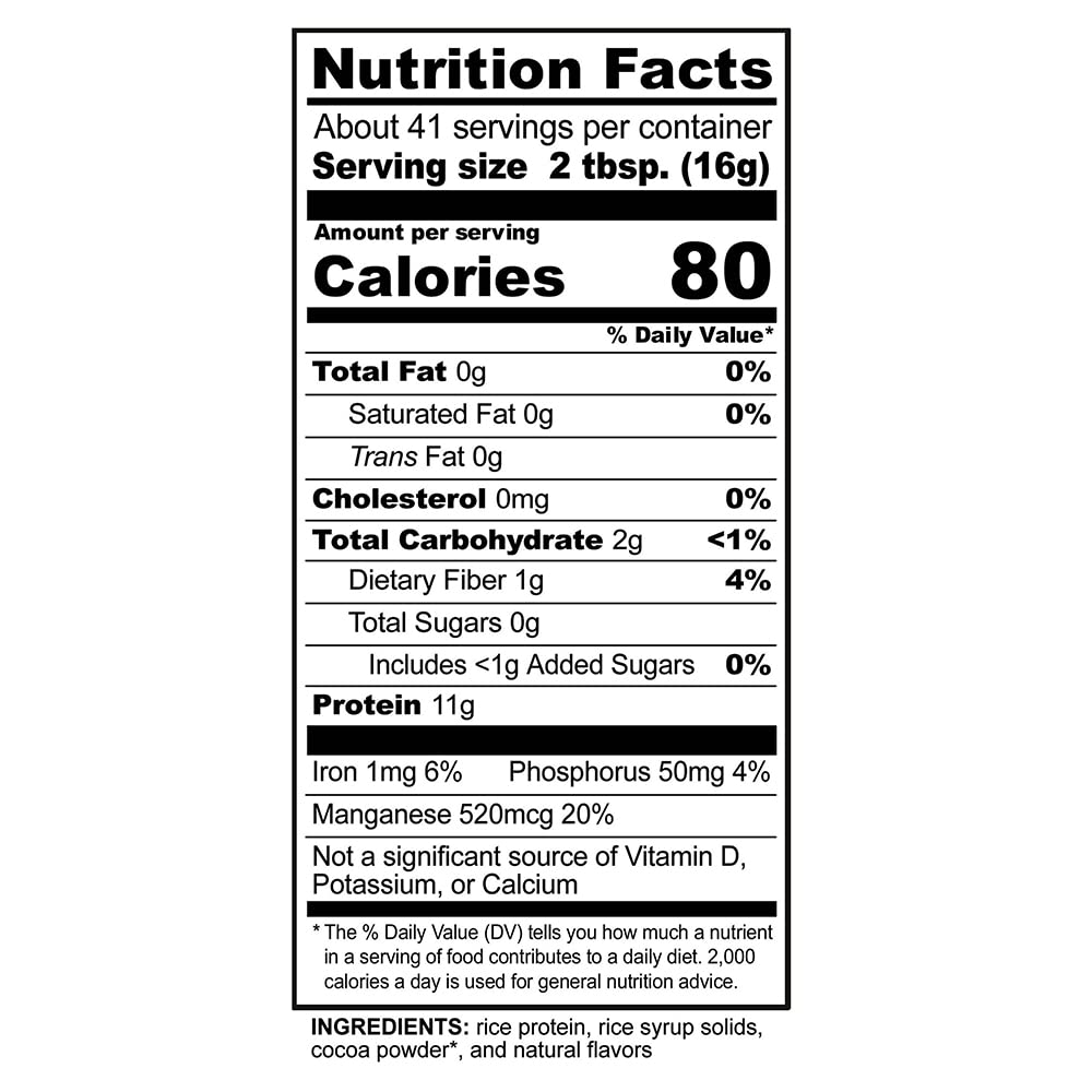NutriBiotic Chocolate Rice Protein Powder - 1 lb 6.9 oz | Vegan, Keto & Low Carb Plant-Based Protein | Non-GMO, Gluten-Free & Chemical-Free | Easy Digest & Rich in Nutrients | Perfect for Smoothies, Baking & Post-Workout Recovery