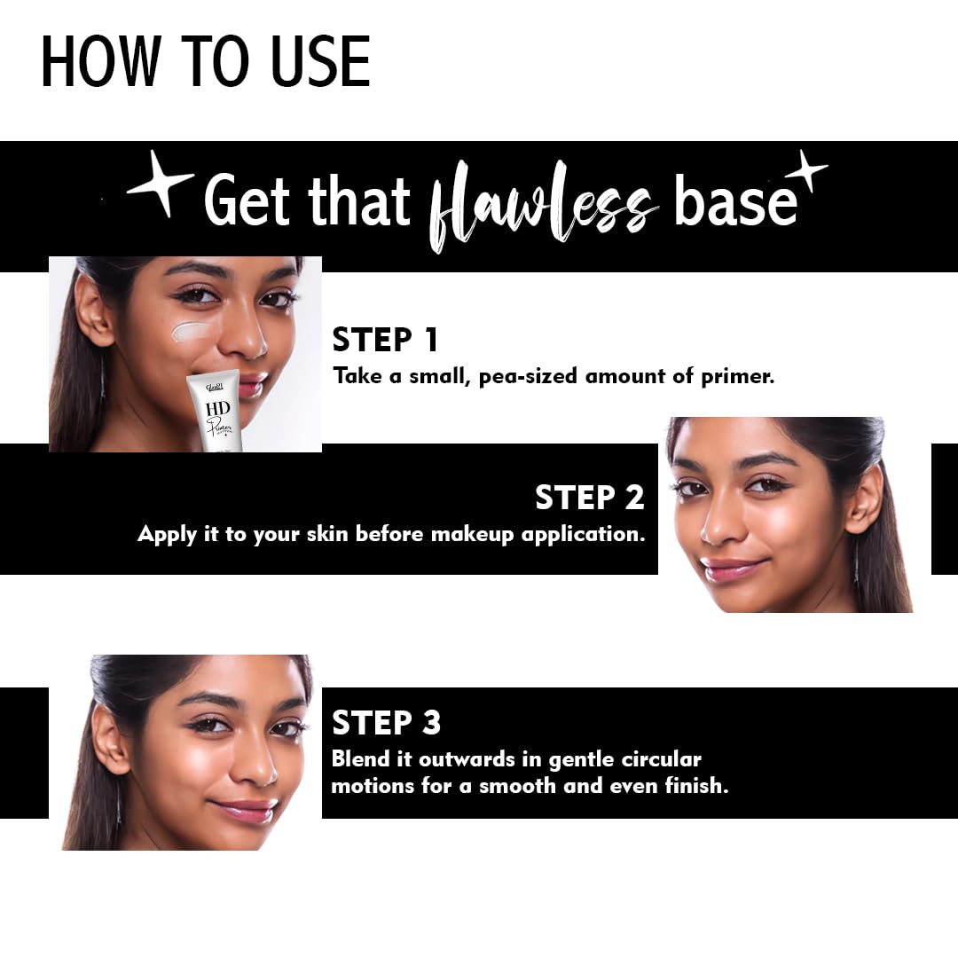 Glam 21 Face Primer - Pore Minimizing Makeup Base with Gel-Like Texture & Apricot Essence | Lightweight, Perfect Coverage Foundation Primer | 25g | Ideal for Daily Wear, Special Occasions & Photo Shoots