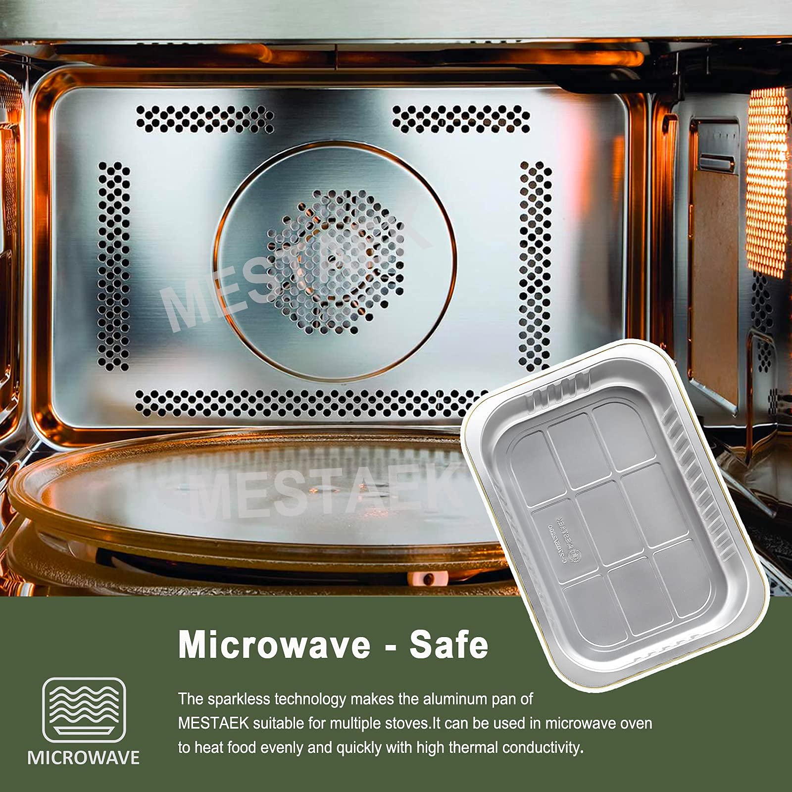 11x8 Inch Heavy Duty Aluminum Foil Pans with Lids - 5 Pack of 2X Thicker Reusable Baking Pans for Oven, Grill & Microwave - Freezer & Dishwasher Safe 74oz Tin Containers - Perfect for Meal Prep, BBQ Parties & Holiday Cooking