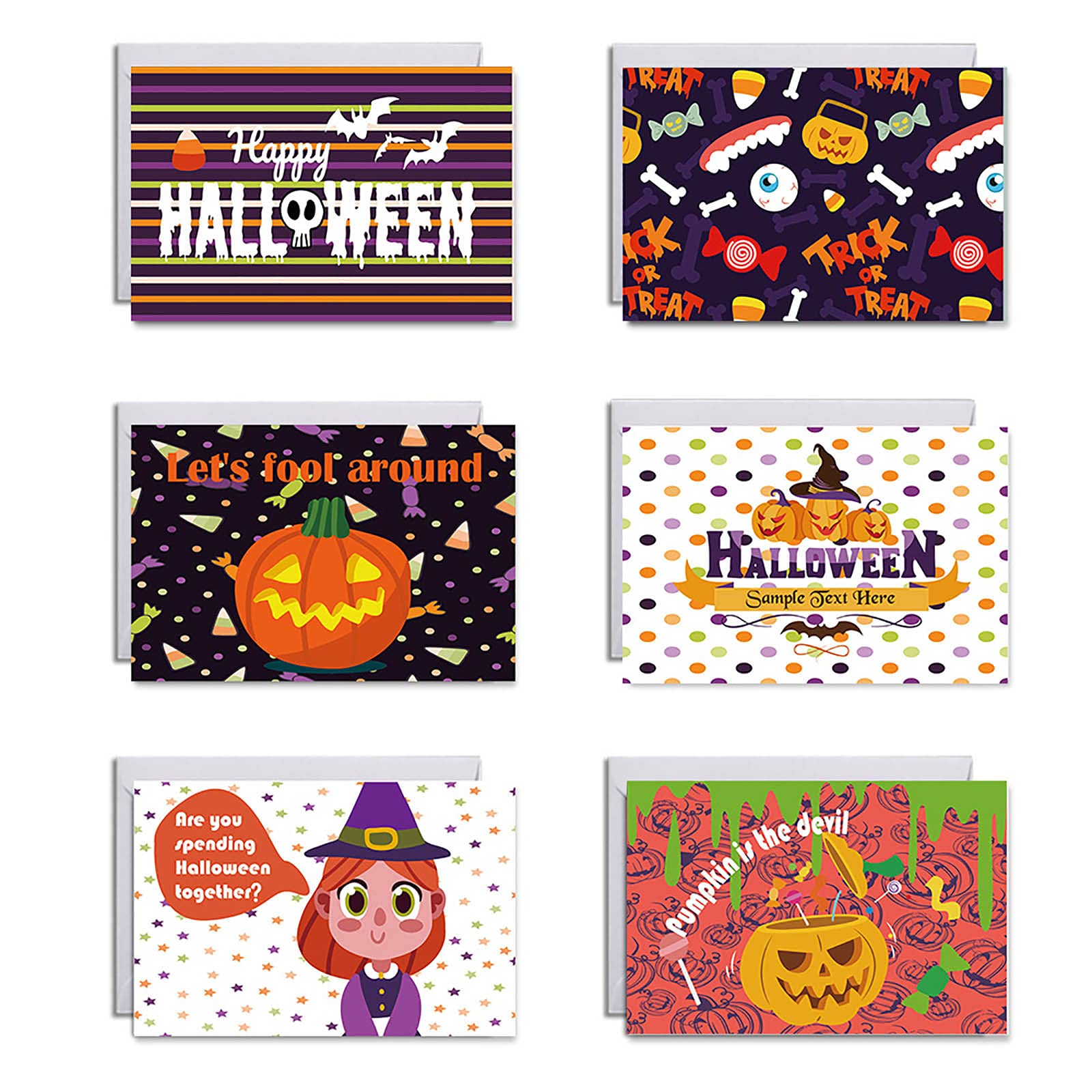 Halloween Greeting Cards with Envelopes and Stickers - Spooky DIY Home Decor for Halloween Party, Wall Decoration & Gift Giving