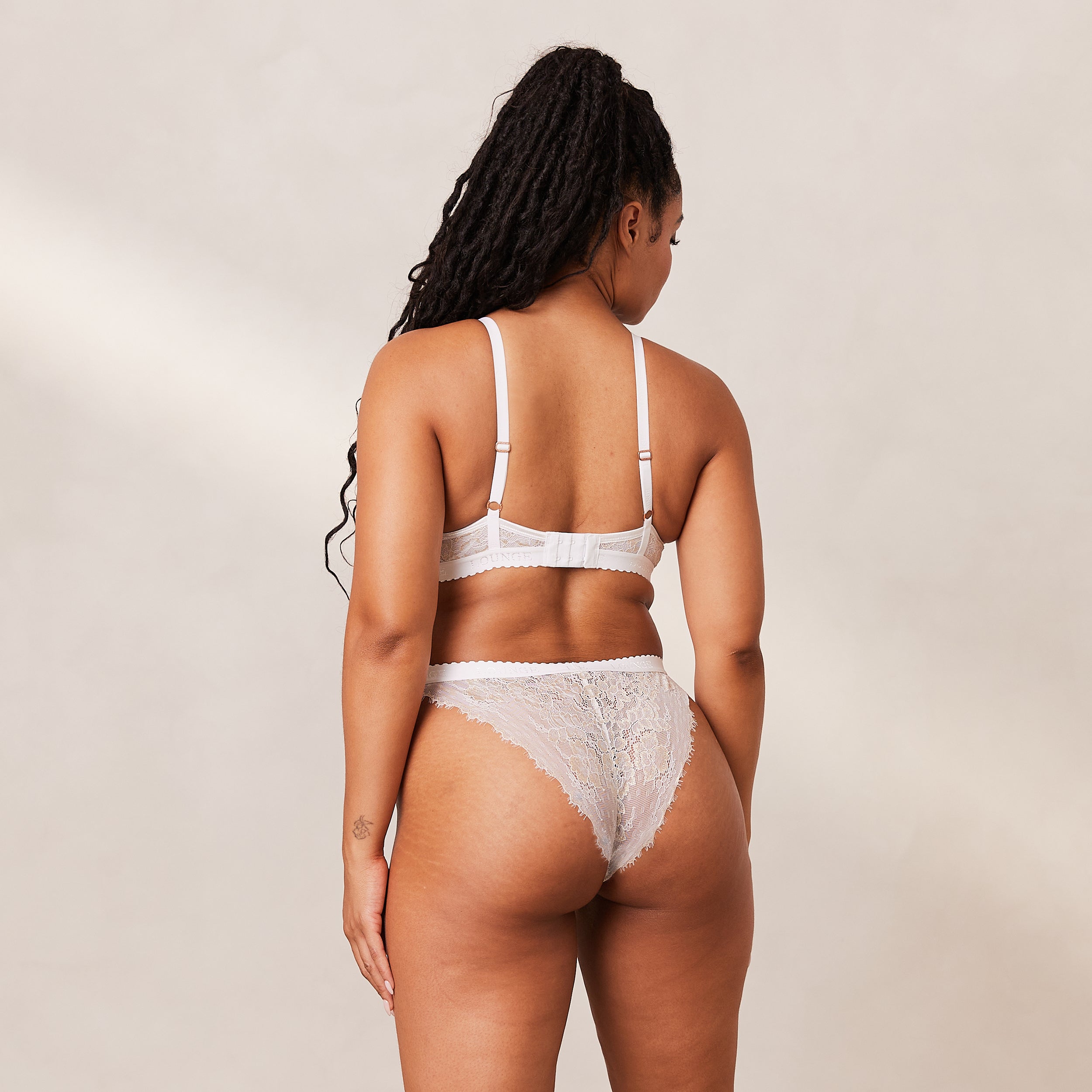 Desire Balcony Bra - Comfortable Wireless Lace Bralette for Women - Perfect for Yoga, Lounge & Everyday Wear - White