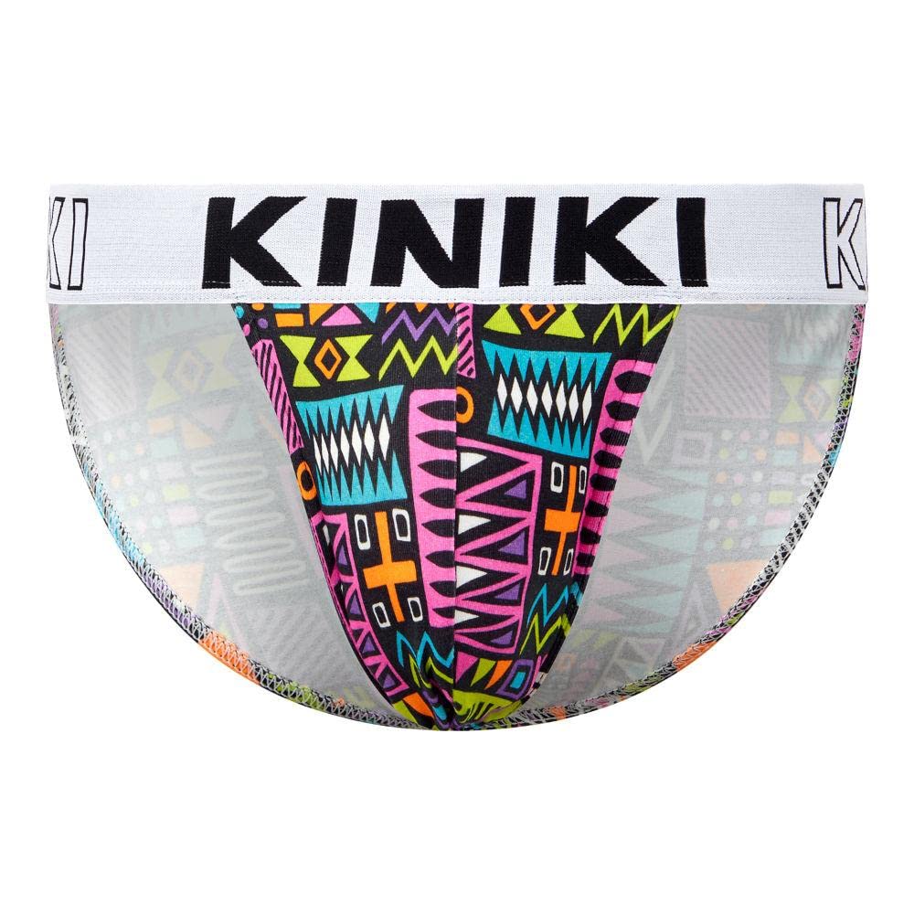 Kiniki Men's Cotton Printed Tanga Underwear - Soft, Breathable & Comfortable Briefs for Everyday Wear, Lounge & Sleep - Perfect for Work, Travel, Home Relaxation & Gym Activities