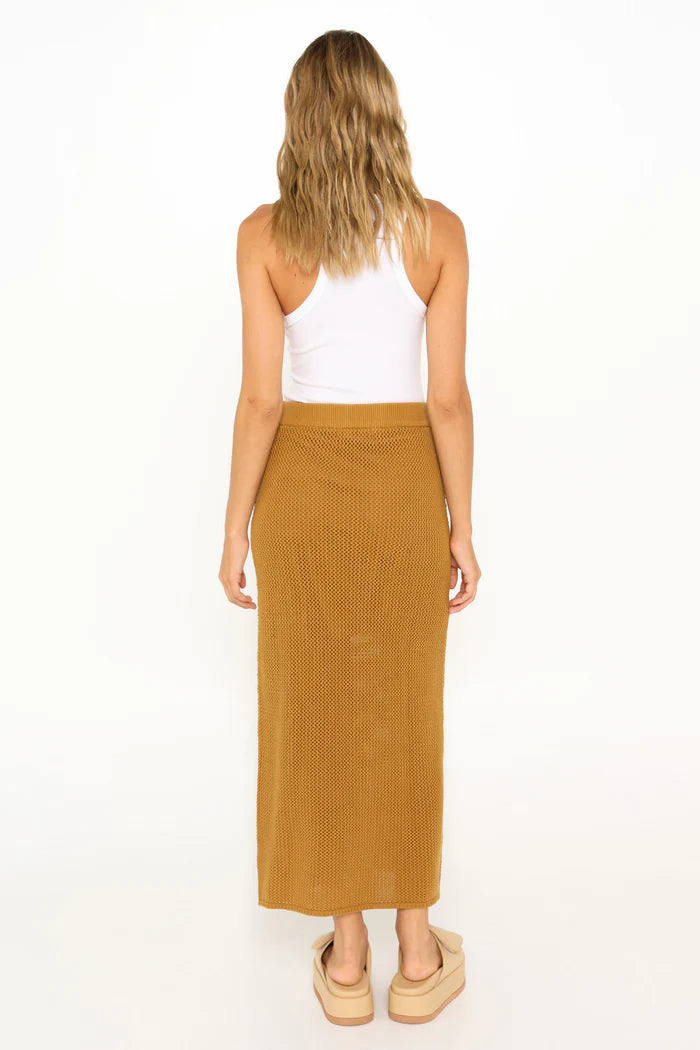 Everly Knit Skirt for Women - Stretchy Comfortable High Waist Midi Skirt - Casual & Office Wear - Perfect for Work, Date Night & Fall Outfits