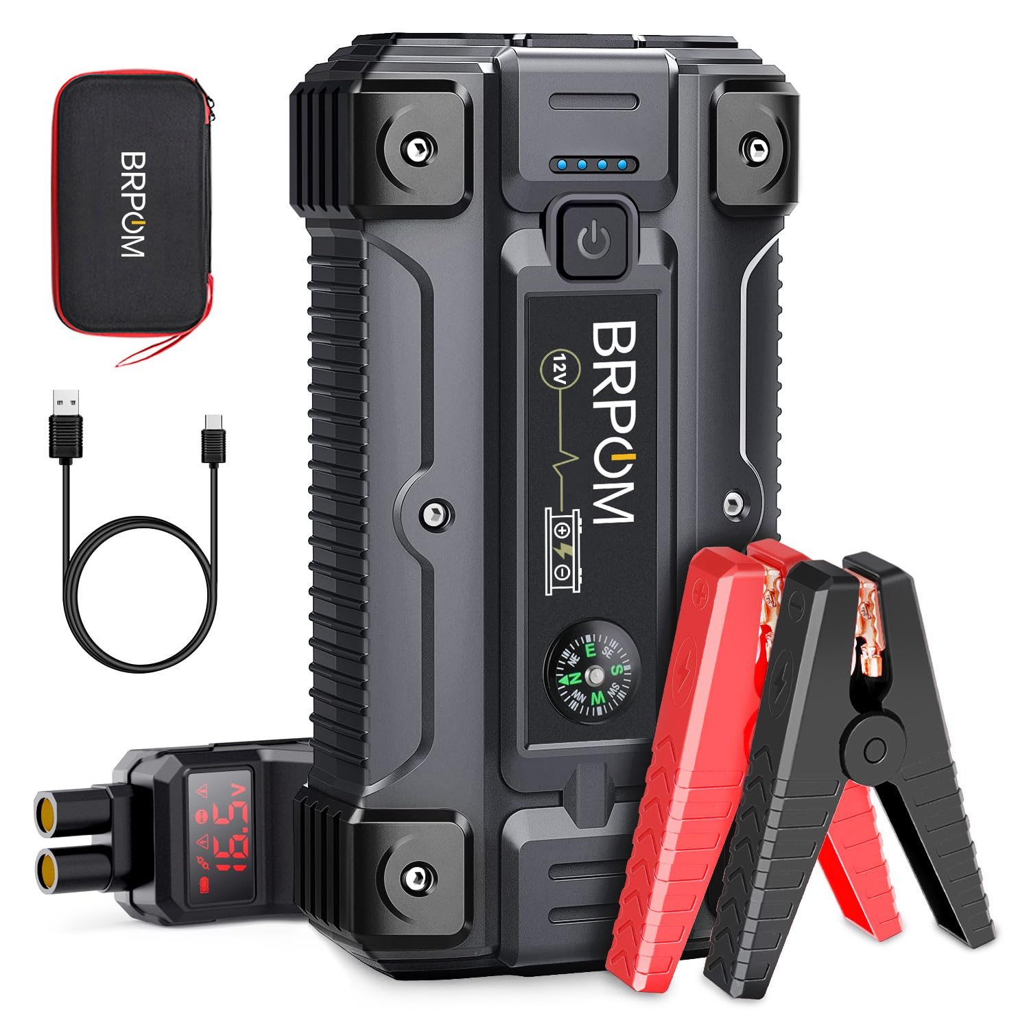 6000A Car Jump Starter 26800mAh - 12V Battery Booster for Gas/Diesel Engines - Emergency Roadside Use