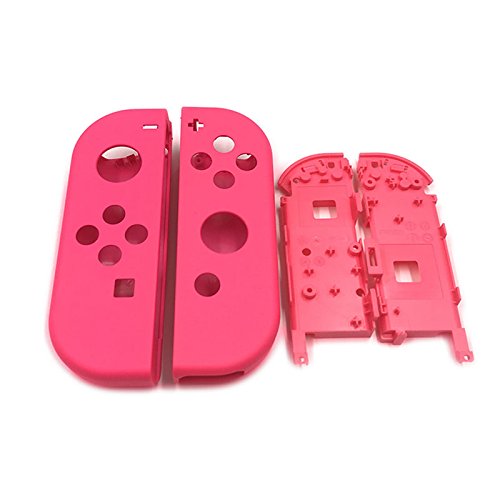 Nintendo Switch Joy-Con Replacement Housing Shell - Front & Back Faceplate Case Cover with Middle Frame for NS Console (Pink) | DIY Repair Kit for Damaged or Customized Joy-Con Controllers
