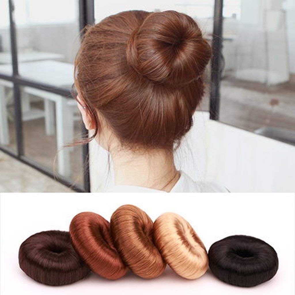 Shivarth Hair Bun Maker - Fashionable Polyester Hair Doughnut for Women & Girls (2-Pack, Black) | Perfect for Updos, Ponytails & Everyday Hairstyles