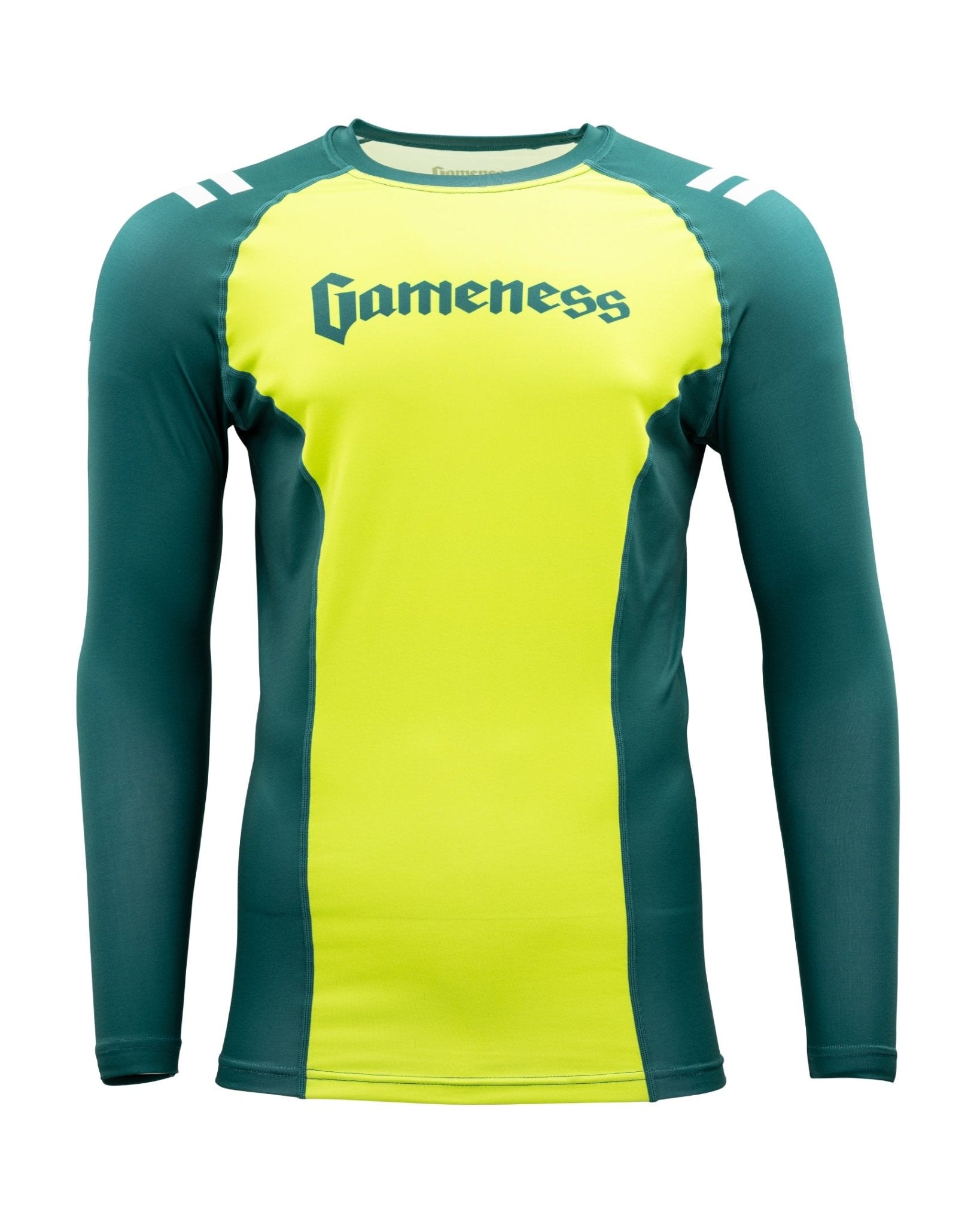 Gameness Men's Eco-Friendly Long Sleeve Rash Guard - UPF 50+ Sun Protection for Surfing, Swimming & MMA Training