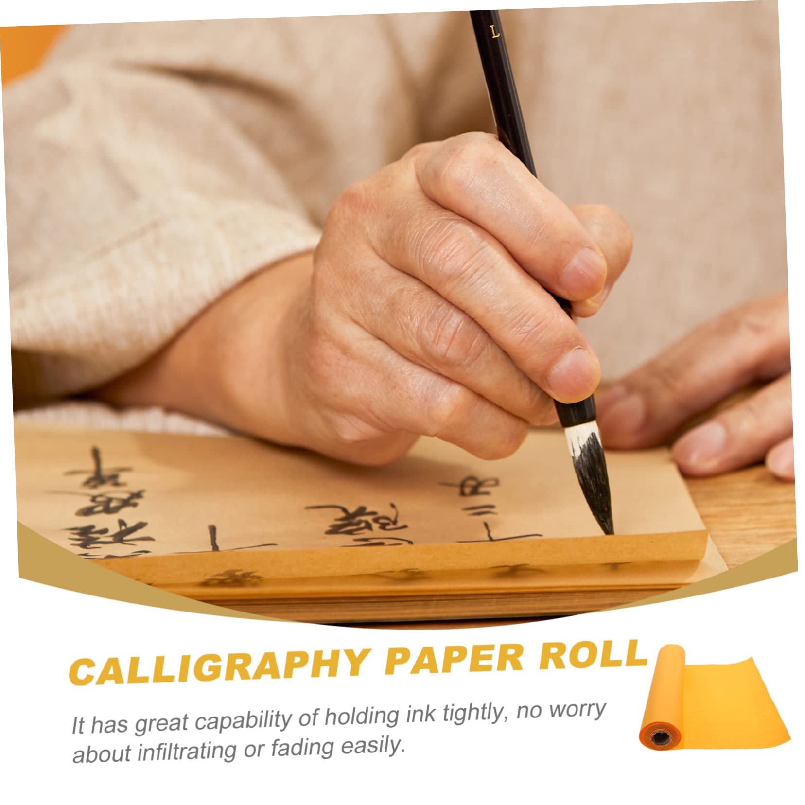 COHEALI Gold Rice Paper Roll for Chinese Calligraphy & Sumi Ink Painting - Premium Xuan Paper for Brush Writing, Valentine's Day Art Projects - Ideal for Traditional Scrolls, DIY Decor, and Gift Wrapping