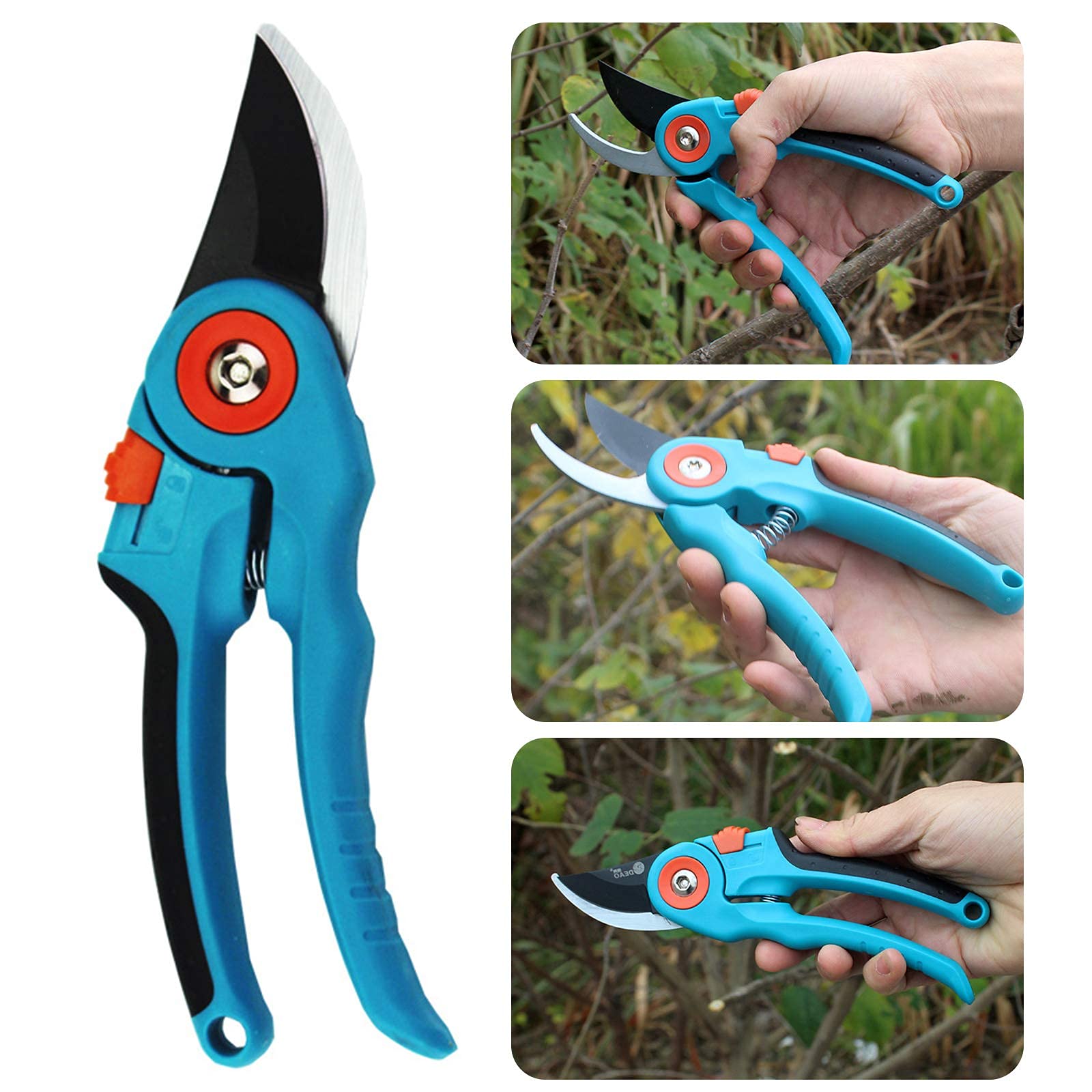 Premium Anvil Secateurs & Garden Shears - Heavy Duty Branch Pruning Scissors for Trees, Flowers, Plants - Ideal for Gardening, Landscaping & Balcony Use
