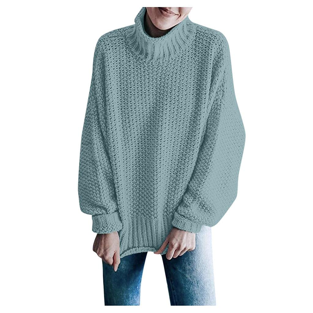 Women's Chunky Knit Turtleneck Sweater - Long Sleeve Casual Loose Pullover Top for Fall & Winter | Cozy Office Wear, Date Night Outfit, Holiday Layering