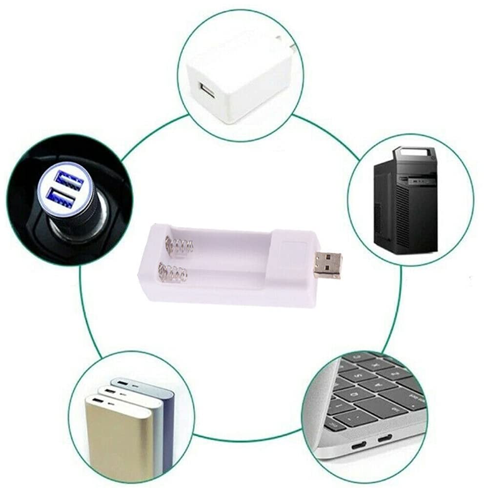 2Pcs USB AA AAA Battery Charger - Fast 2 Slot Charger for 1.2V Rechargeable Batteries - Perfect for Cameras, Toys, and Household Electronics
