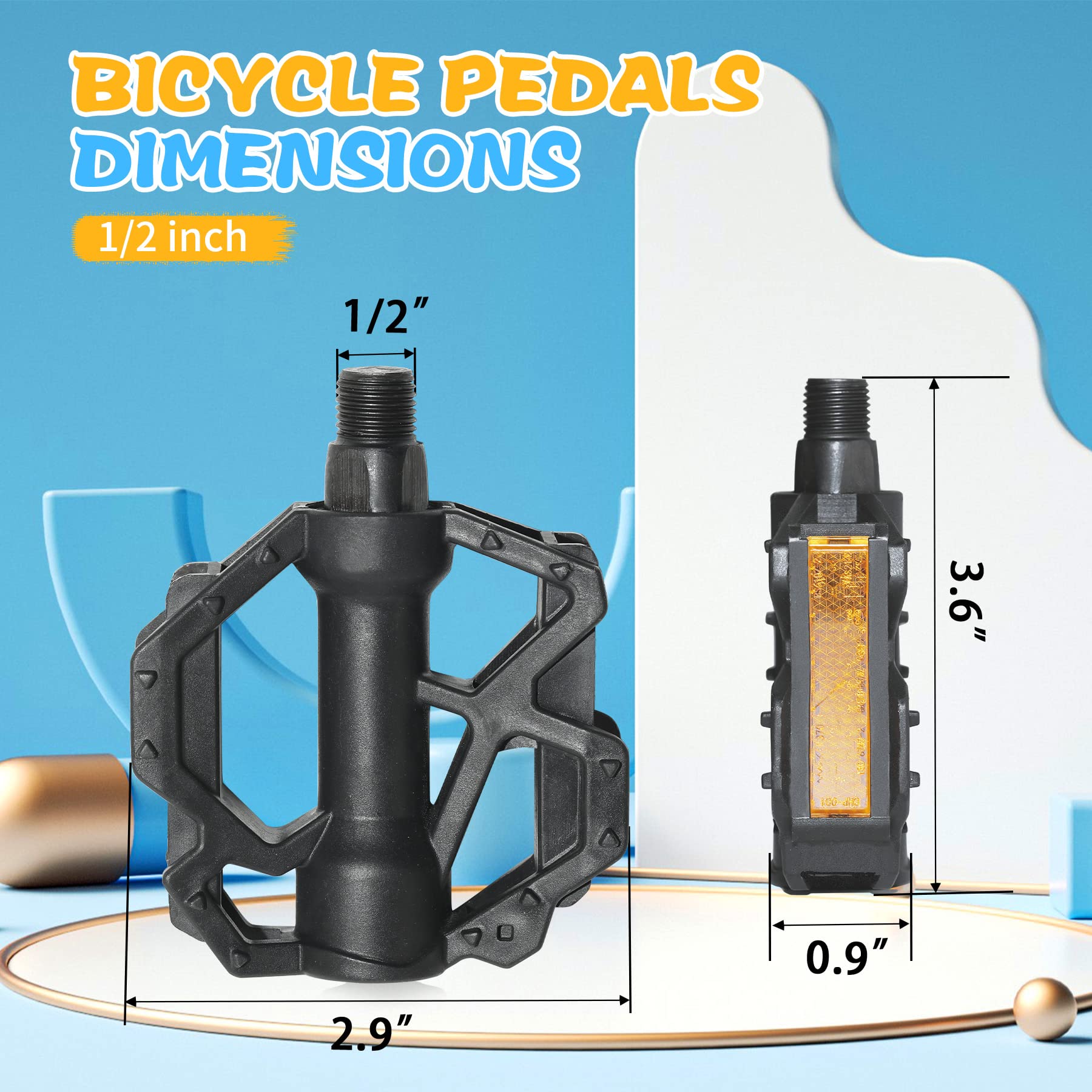 Best Kids Bike Pedals - Non-Slip & Durable Bicycle Pedals for Boys & Girls - Perfect for BMX, Mountain & Training Bikes - Ideal for Outdoor Cycling & Commuting