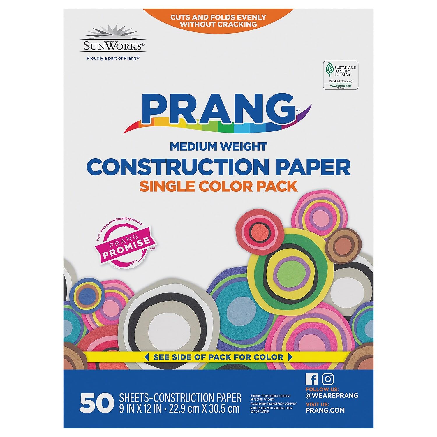 SunWorks 9103 Heavyweight Construction Paper - 9 x 12 Inches, 58 lb, Hot Pink - 50 Sheets per Pack for School Projects, Arts & Crafts, Scrapbooking, and DIY Decorations