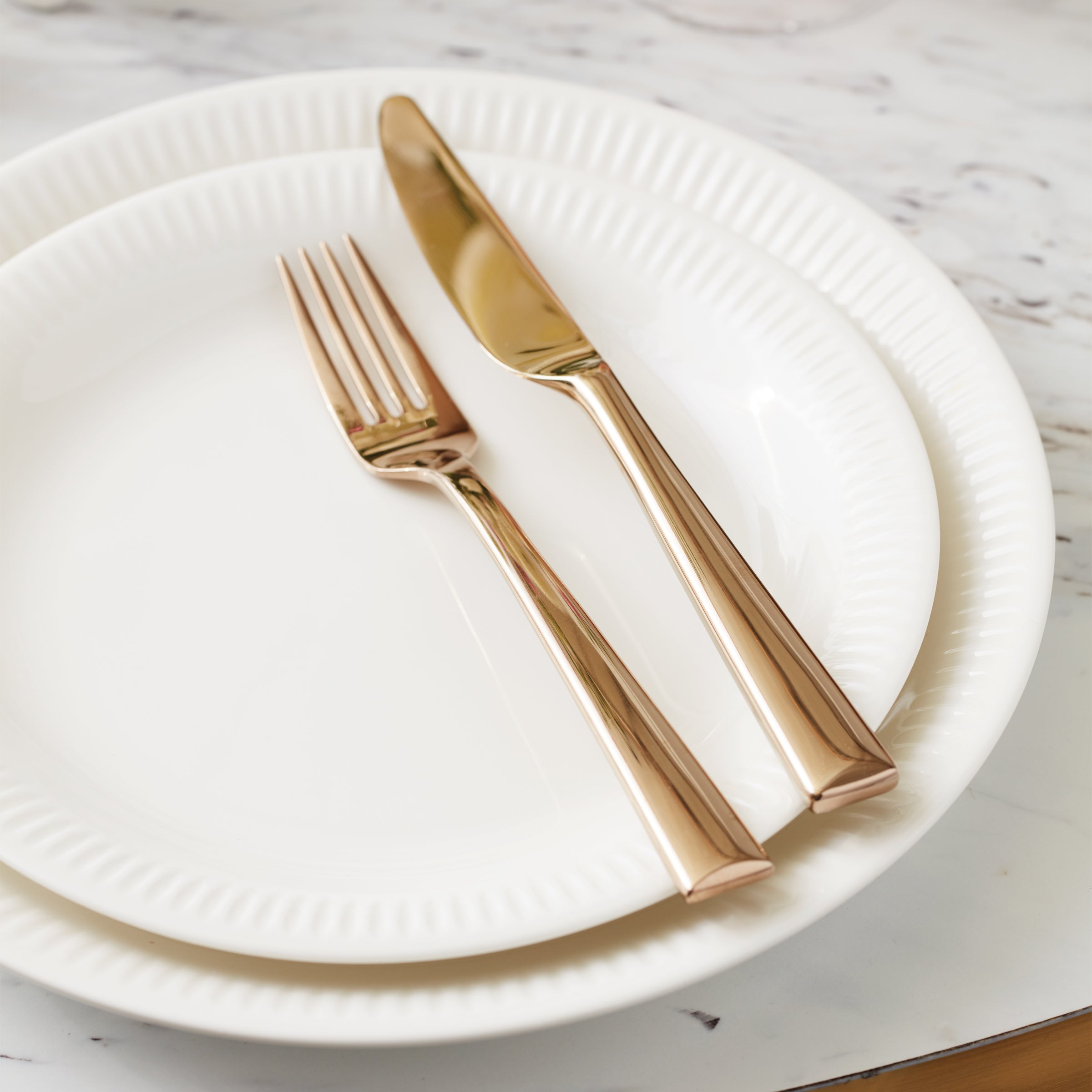 Elegant White Accent Plates Set of 4 - Modern Dinnerware for Fine Dining, Wedding Registry & Home Decor
