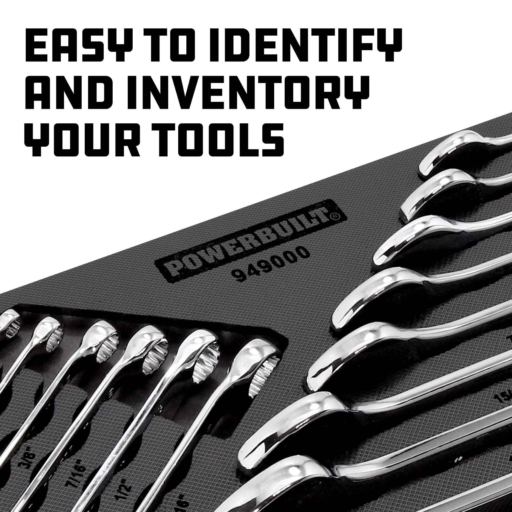 Powerbuilt 14-Piece SAE Combination Wrench Set with Organizer Tray - Box & Open End Wrenches for Professional Mechanics | Pro Tech Tool Series 949000 | Ideal for Automotive Repair, DIY Projects & Home Maintenance