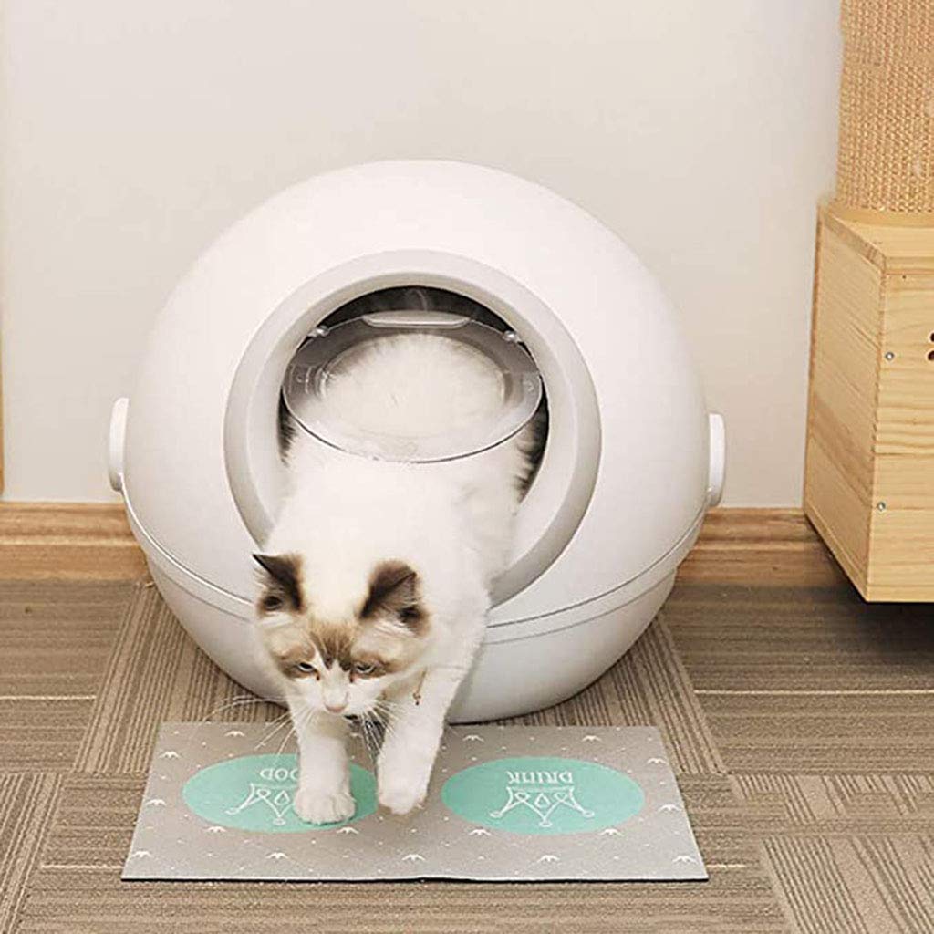 Automatic Self-Cleaning Cat Litter Box - Enclosed Odor Control Covered Litter Box with Privacy Hood - Perfect for Small Spaces & Multi-Cat Homes