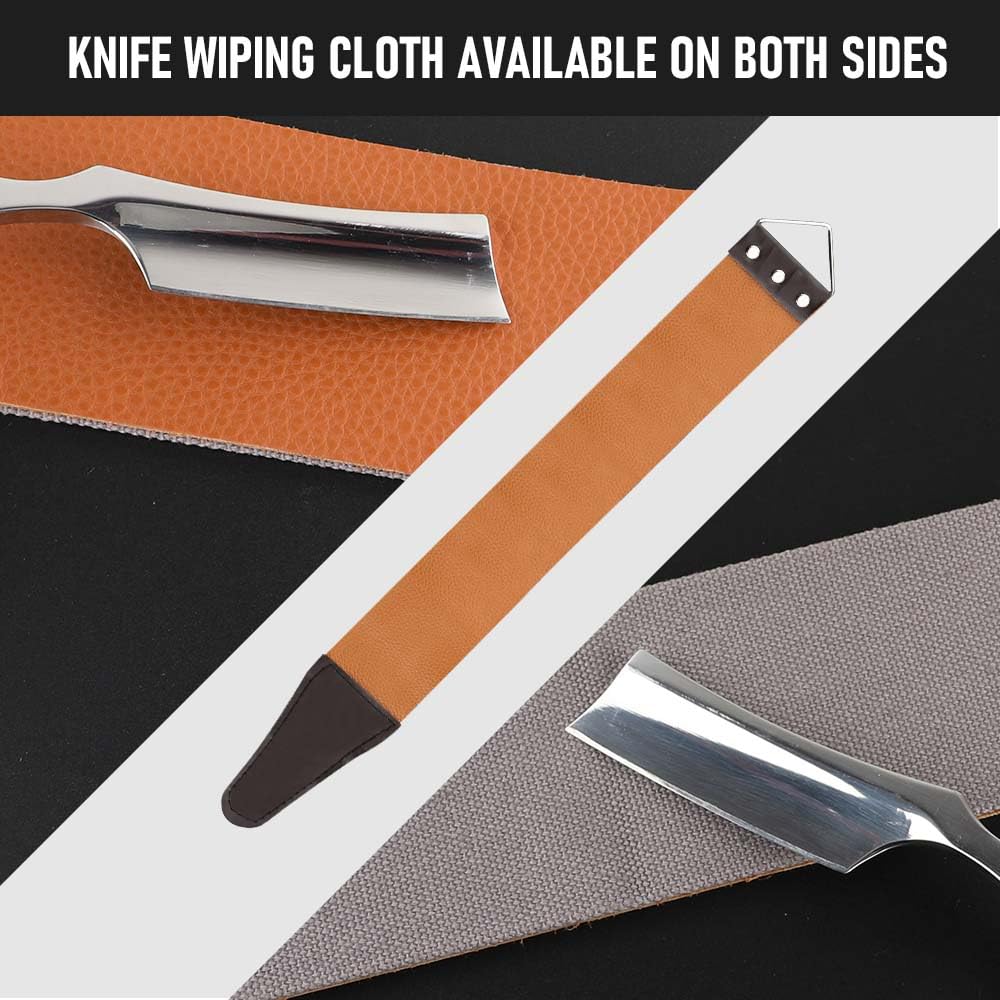 Premium Stainless Steel Straight Edge Barber Razor for Men - Professional Shaving Razor with Leather Strop - Ideal for Home & Salon Grooming, Beard Trimming & Precision Shaving (NO.171)
