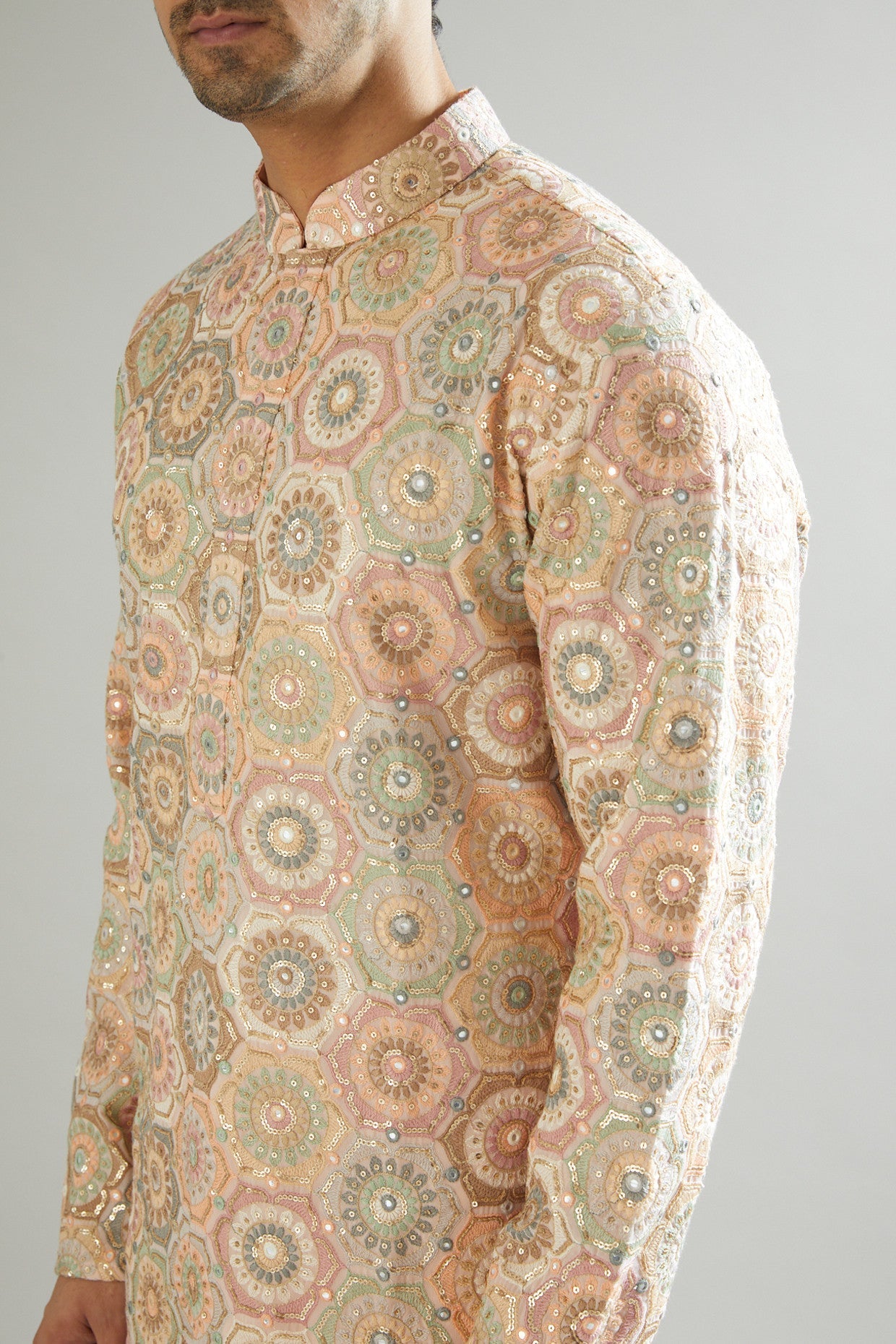 Peach Embroidered Kurta for Women | Traditional Indian Cotton Tunic Top | Perfect for Festivals, Weddings & Casual Wear
