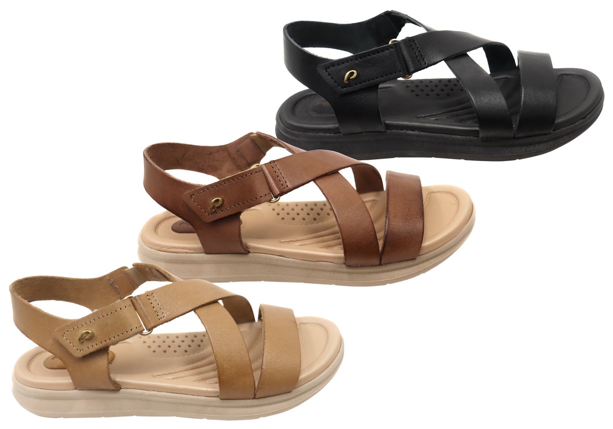 Pegada Mavada Women's Comfortable Leather Sandals - Handmade in Brazil - Perfect for Summer, Beach & Casual Outings