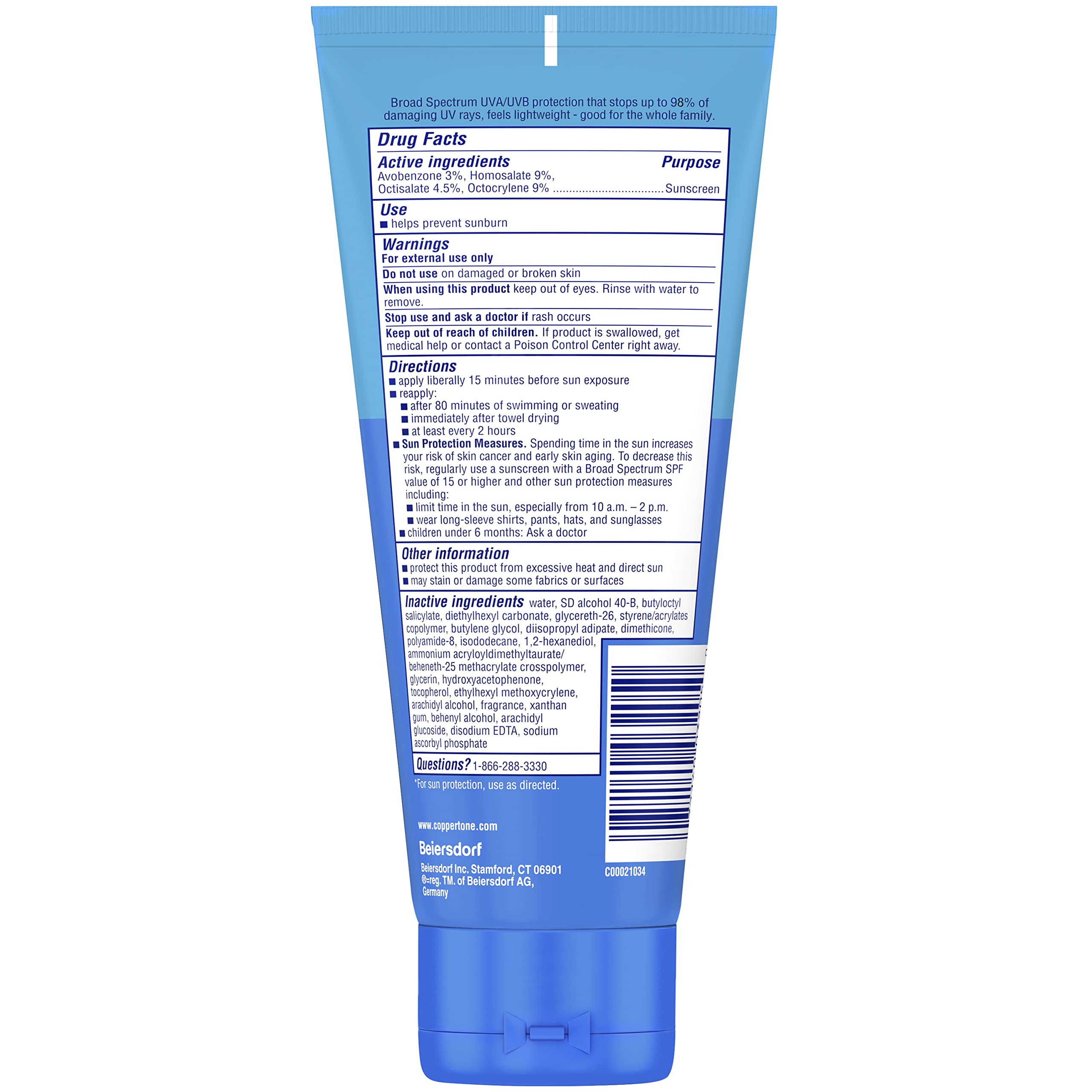 Coppertone SPF 50 Sunscreen Lotion - Lightweight, Moisturizing & Water Resistant Sun Protection (7 Fl Oz) - Perfect for Beach, Swimming & Outdoor Activities