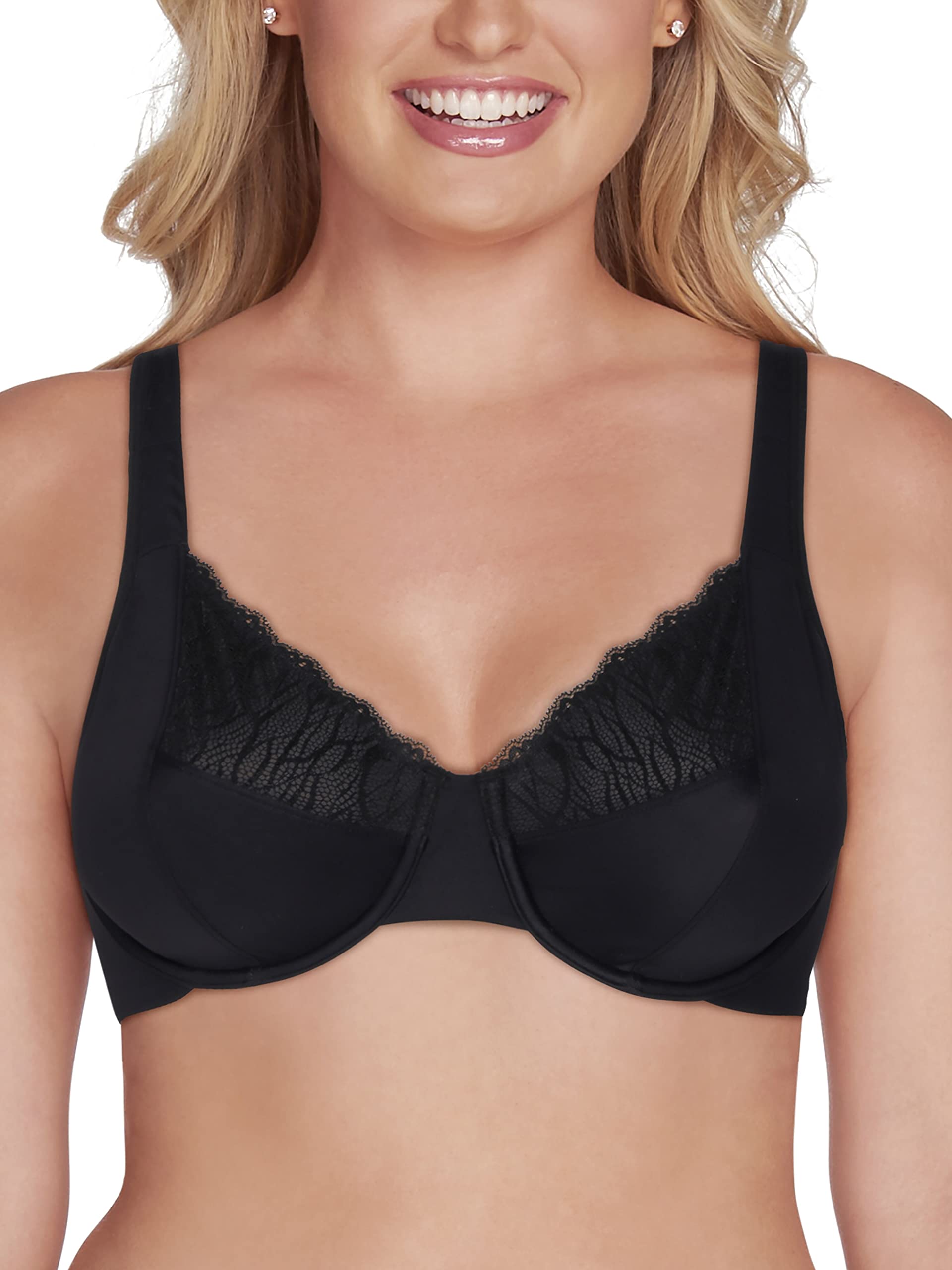 Vanity Fair Women's Full Figure Minimizer Underwire Bra with Lace - Comfortable & Flattering Support for Everyday Wear, Work & Special Occasions