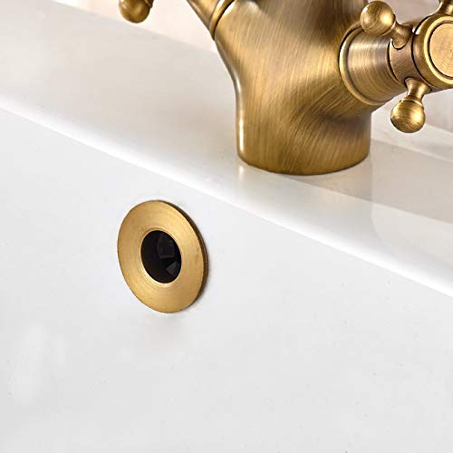 Antique Brass Bathroom Vessel Sink Pop-Up Drain Strainer - 66mm Flip Top Stopper for Lavatory Basin, Clog Prevention - Perfect for Modern Vanities & Luxury Bathroom Renovations