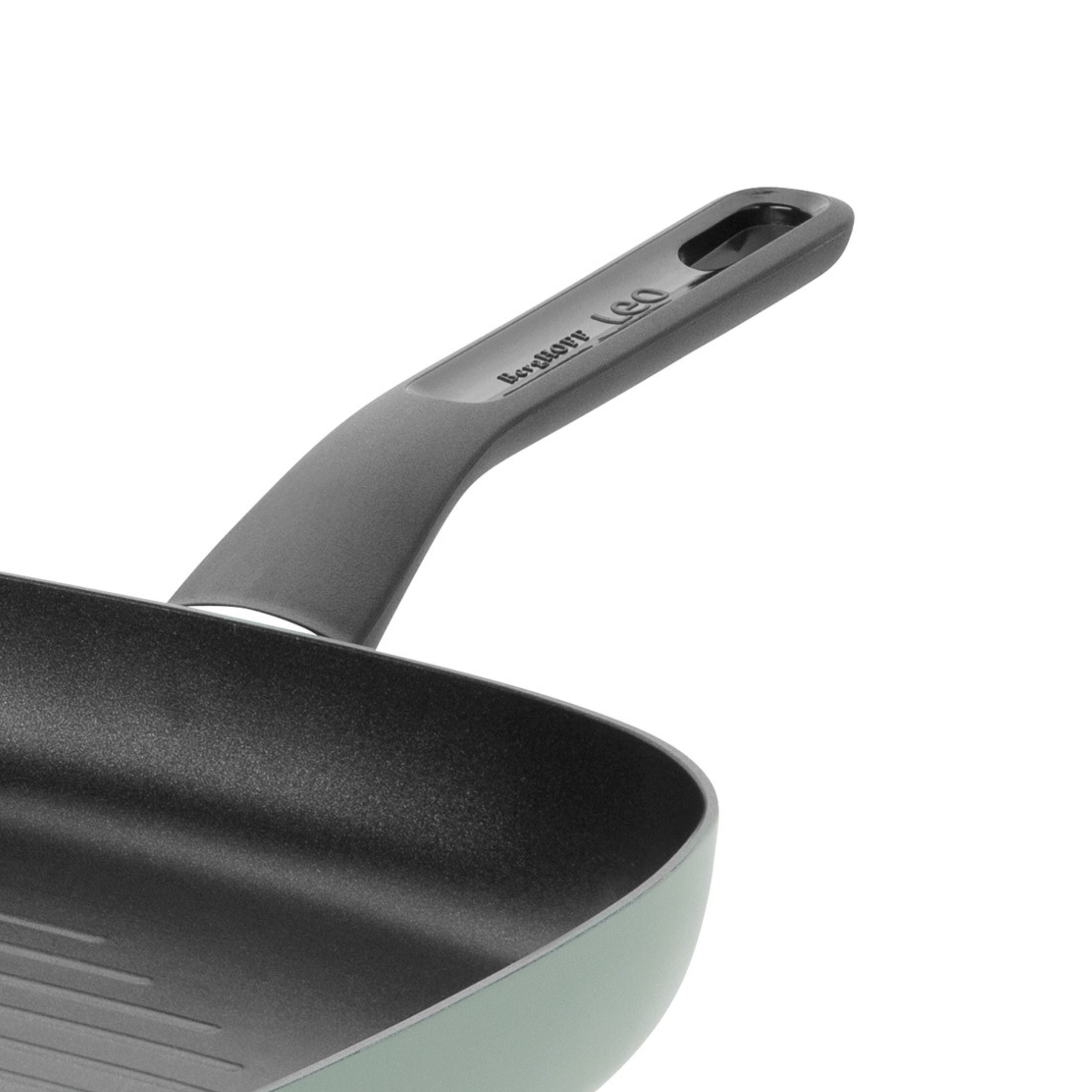 BergHOFF Sage Non-Stick Aluminum Grill Pan 10.25 Inch - Perfect for Indoor & Outdoor Grilling, BBQ, Steaks & Vegetables