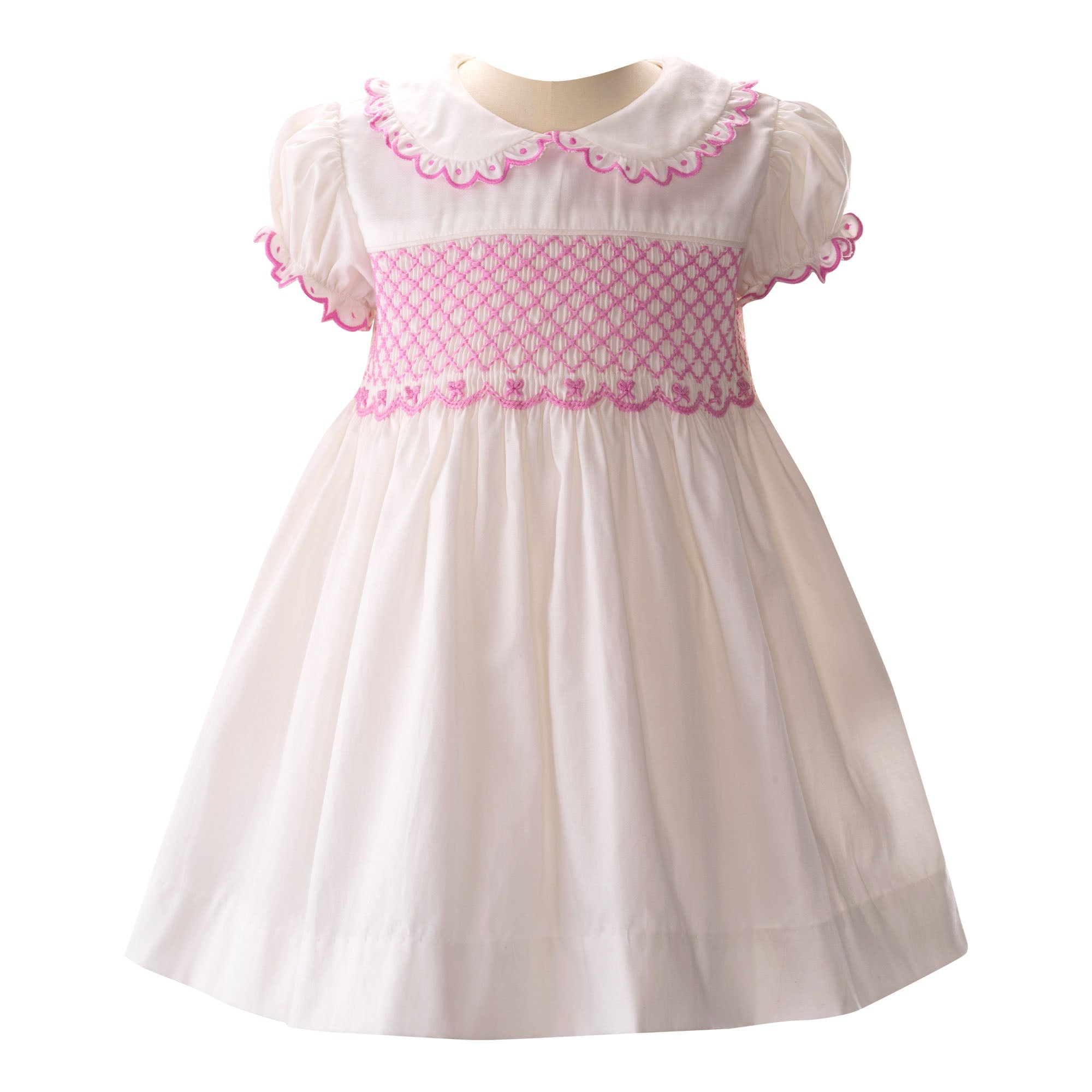 Bow Scalloped Smocked Dress for Women - Elegant Floral Summer Dress for Weddings, Parties & Beach Vacations