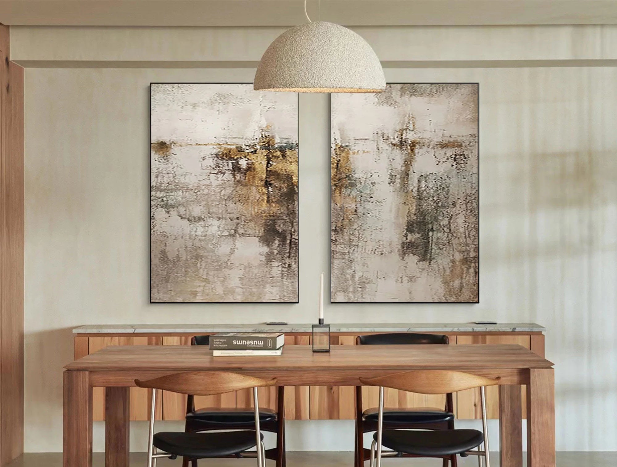 Abstract Tranquility Wall Art Set of 2 - Modern Minimalist Canvas Paintings for Living Room, Bedroom & Office Decor - #WS266