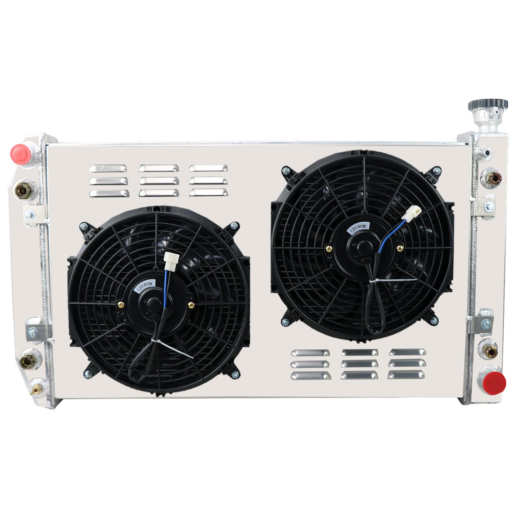 High-Performance Aluminum Radiator for 1988-1999 Chevy & GMC C/K 1500 2500 3500 Trucks - 4.3L 5.0L 5.7L V8 Engine - 3-Row Cooling System with Dual 12