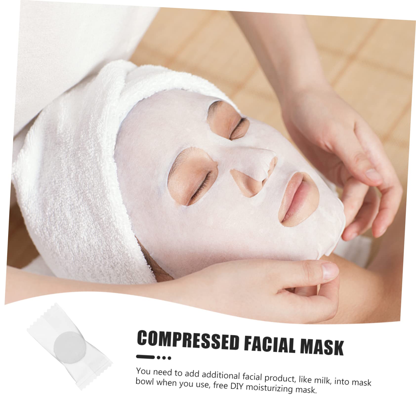 100-Pack Compressed Facial Towels - Travel-Friendly Skincare Face Masks & Washcloths - White Cotton for On-the-Go Cleansing, Camping, Gym & Emergency Kits