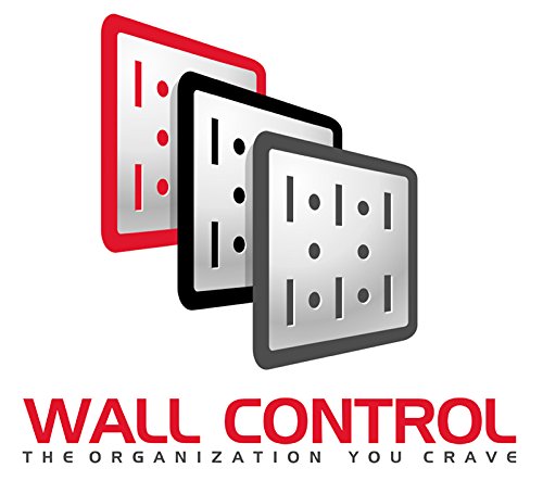 Wall Control Office Organizer Unit - White Slotted Wallboard with Red Accessories | Wall Mounted Desk Storage & Organization Kit for Home Office, Garage, Workshop & Classroom