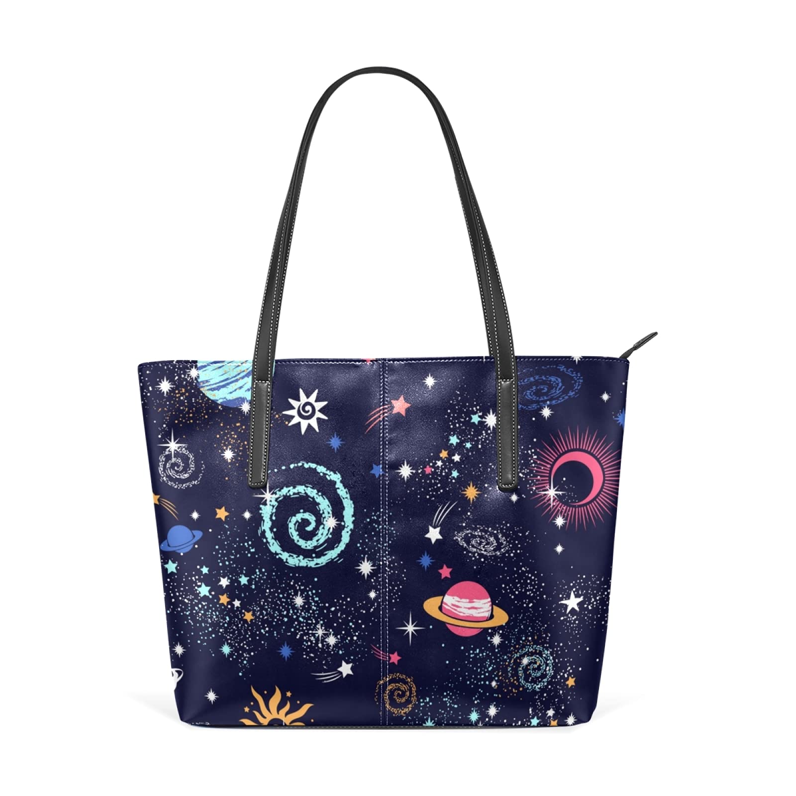 Galaxy Print Leather Crossbody Handbag for Women - Stylish Shoulder Bag & Tote Satchel - Perfect for Work, Travel & Evening Out