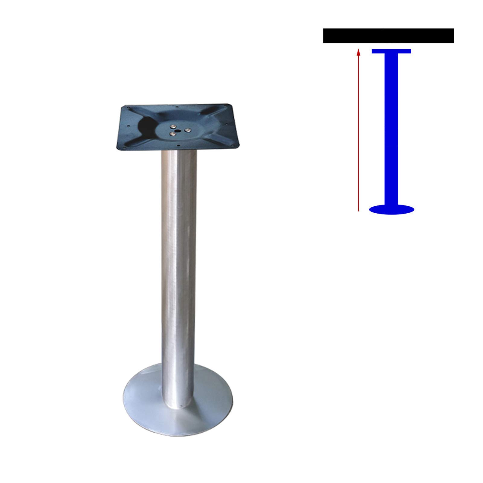 Heavy Duty Single Column Desk Leg - Silver Metal Thickening Round Tube Bracket for Kitchen, Bar, Coffee Table, Worktop (50cm/19.7in) - Perfect for Home Office, Restaurant, and Commercial Furniture Support