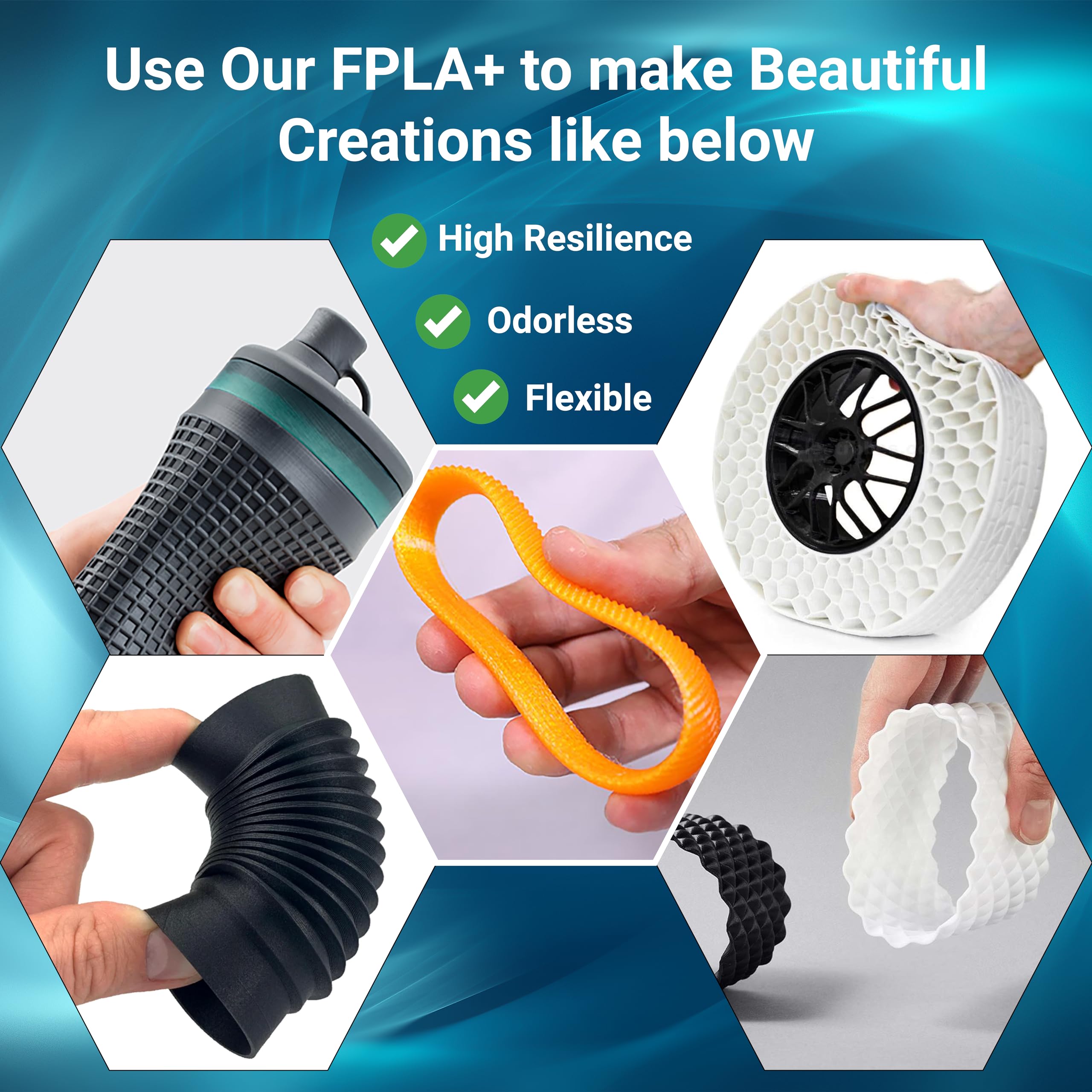 Premium ATARAXIA ART Flexible PLA Filament 1.75mm for 3D Printers - 1Kg/2.2lb Spool (5X Longer Stretch, 89A Shore Hardness) - Patent Formula with Storage Bags - Ideal for Cosplay, Prototyping & DIY Projects - FPLA Brown