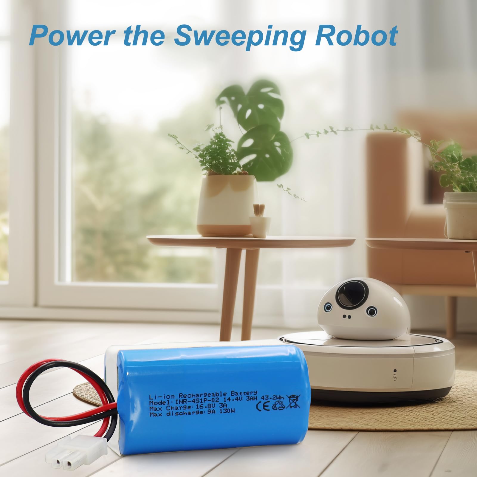 KBT 14.4V 3000mAh Replacement Battery for ILIFE A4s/A4s Pro/A6/A7/A8/A9 Robot Vacuum - High Capacity Long Lasting Power for Smart Home Cleaning Robots - Perfect for Hard Floors, Carpets & Pet Hair Removal