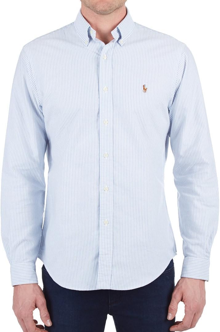 Ralph Lauren Men's Slim Fit Long Sleeve Polo Shirt - Classic Cotton Casual Wear for Office, Golf & Everyday Outfits