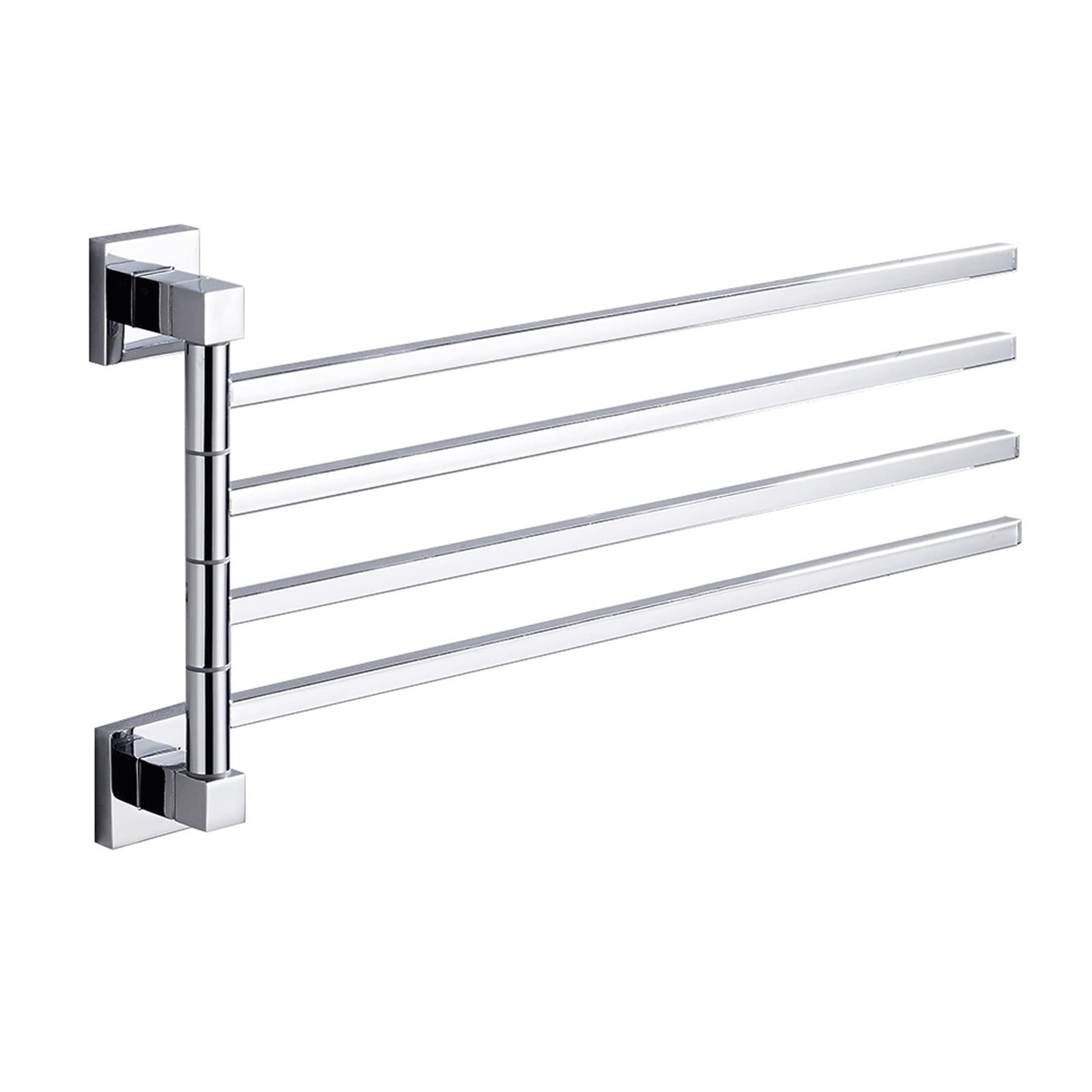 41CM Stainless Steel Rotating Towel Rack - Wall Mounted 360° Swivel Bathroom Organizer for Kitchen, Bathroom & Laundry Room | Space Saving Drying Rack for Towels, Clothes & Accessories (Color: Black)