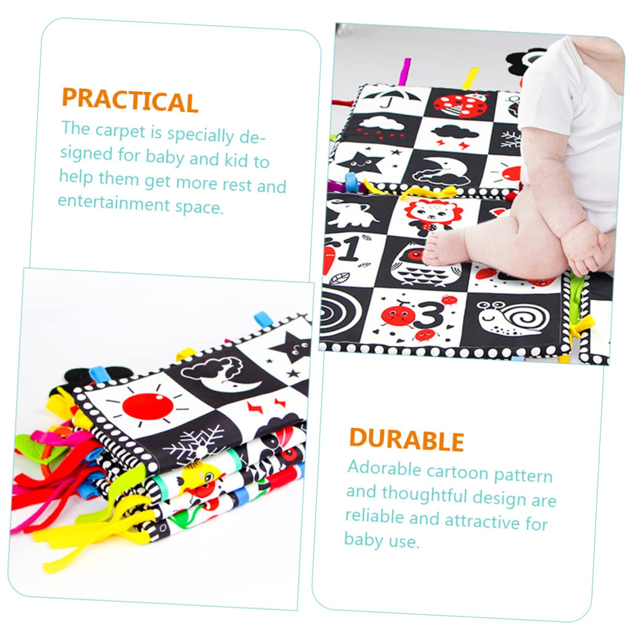 FAVOMOTO 5-Piece Baby Play Mat Set - Soft & Sturdy Non-Slip Tummy Time and Crawling Mat for Infants & Toddlers - Perfect for Nursery, Daycare, and Playroom Floor Protection