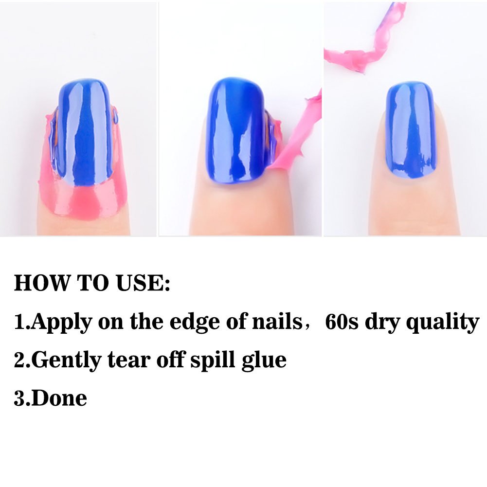 Blue Nail Peel Off Liquid Latex Tape - Anti Overflow Nail Polish Protector, Non Glue Based, Quick Dry 60s, 15ml/0.52 Fl Oz - Perfect for DIY Manicures, Nail Art & Salon Use